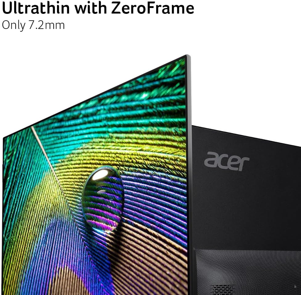 Acer SB242Y EBI 23.8 Full HD (1920 x 1080) IPS Zero-Frame Gaming Office Monitor | AMD FreeSync Technology Ultra-Thin Stylish Design 100Hz 1ms (VRB) Low Blue Light Tilt HDMI  VGA Ports