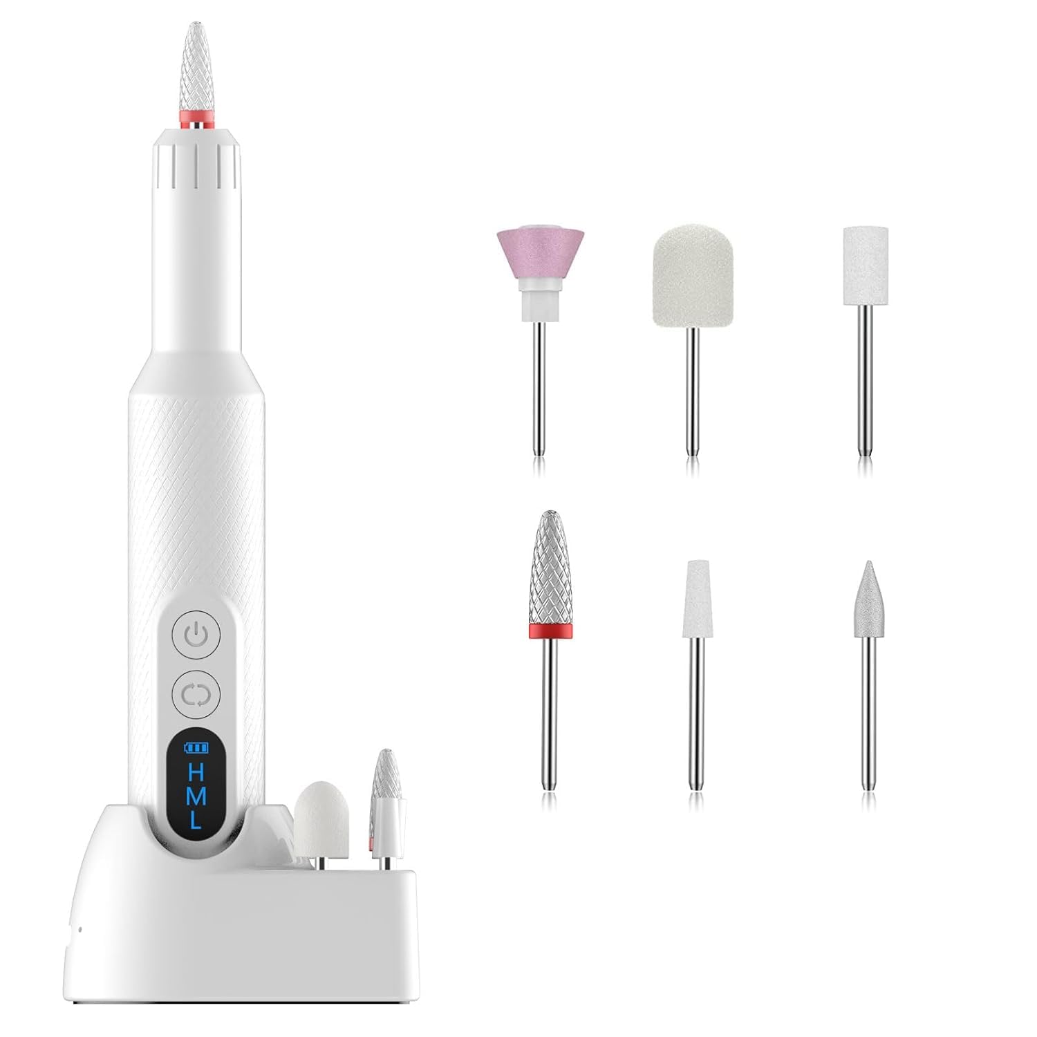 Atopskins Electric Nail Drill Kit Mini Portable 18000 RPM 6 in 1 Cordless Manicure Pedicure for Acrylic Gel Tool 500mAh Rechargeable Efile Nail Drill Machine 3 Speed Nail Grinder LCD Display Christmas