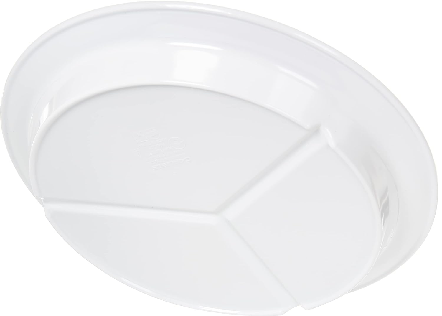 Carlisle FoodService Products Kingline Divided Plate Deep Compartment Plate with 3 Compartments for Home and Restaurant, Melamine, 8.75 Inches, White, (Pack of 12), Large