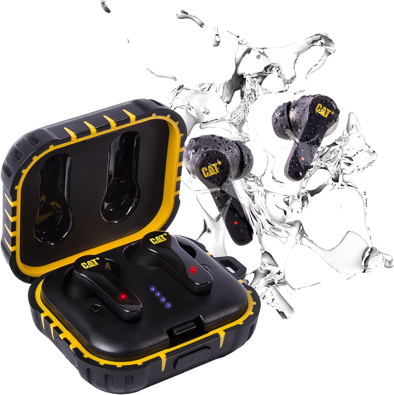 CAT Bluetooth Noise CANCELING Ear Buds- Rugged Wireless Earbuds for Tough Jobs - Dust Proof, Shock Proof, Water Resistant Earbuds for Working Out - Bluetooth Headphones Compatible with Apple, Android
