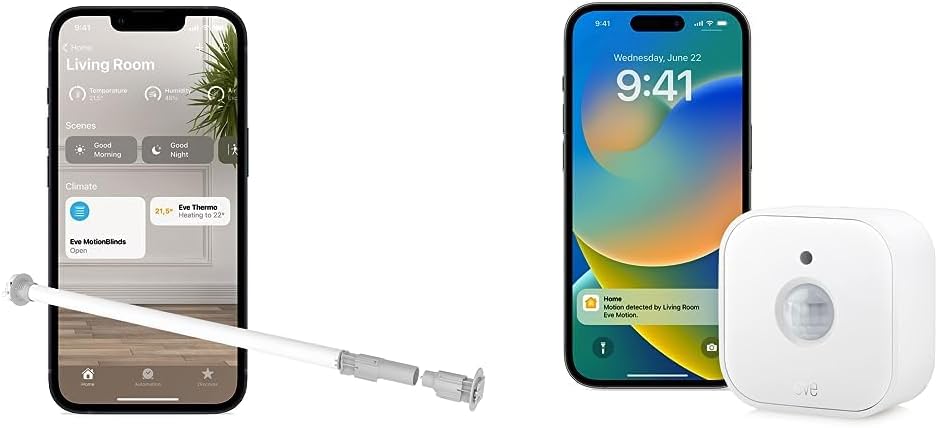 Eve MotionBlinds Upgrade Kit for Roller Blinds– Motor to Upgrade existing Indoor Blinds (Apple HomeKit), schedules, no Bridge, Bluetooth/Thread