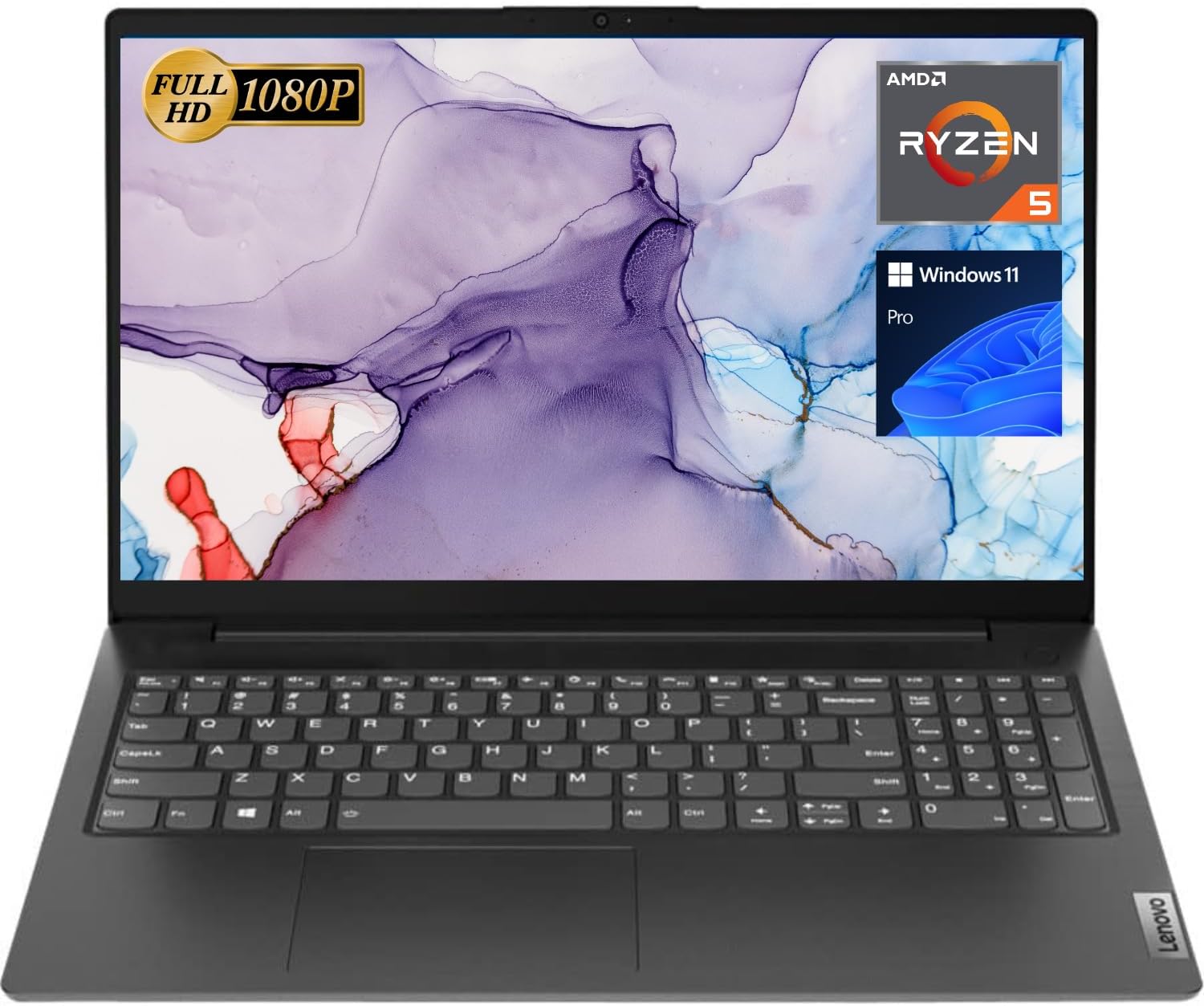 Lenovo V15 Laptop, 15.6 FHD Display, AMD Ryzen 5 5500U Hexa-core Processor (Beat Intel i7-1065G7), 16GB RAM, 1TB SSD, HDMI, RJ45, Numeric Keypad, Wi-Fi, Windows 11 Pro, Black