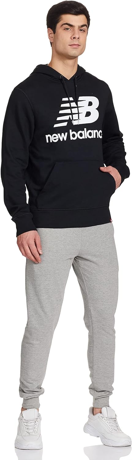 New Balance Mens Nb Essentials Stacked Logo Pullover Hoodie