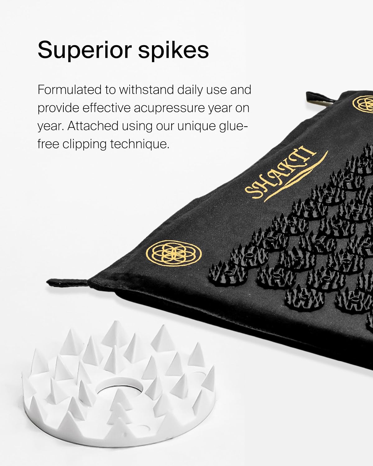 ShaktiMat Premium Acupressure Mat Original Level, Organic Cotton Certified, Ethically Handcrafted in India, Sustainable and Durable. Acupuncture relieves Stress, Tension, Promotes Relaxation and Focus