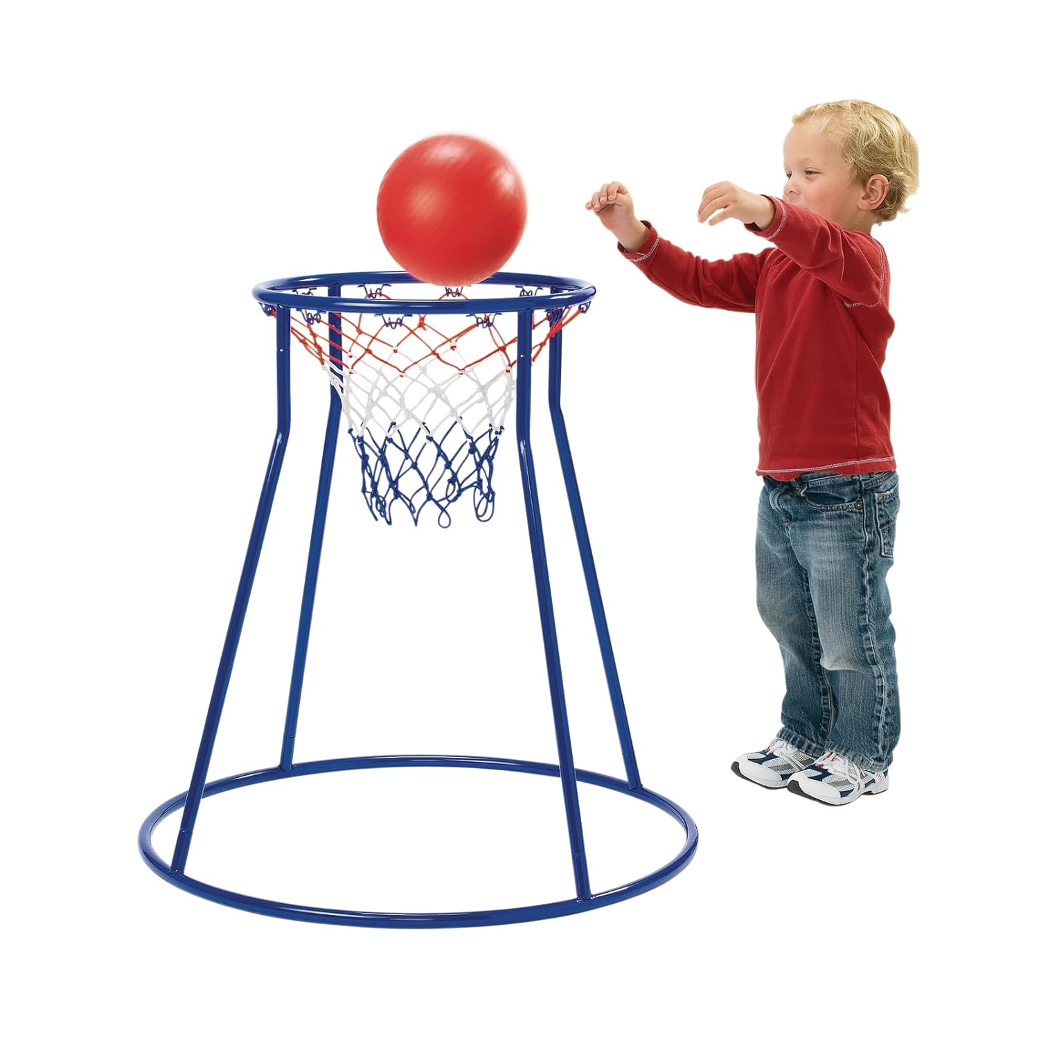 Excellerations Oversized Rim, Easy Score Basketball Hoop Set for Toddlers and Kids in The Classroom or Home School