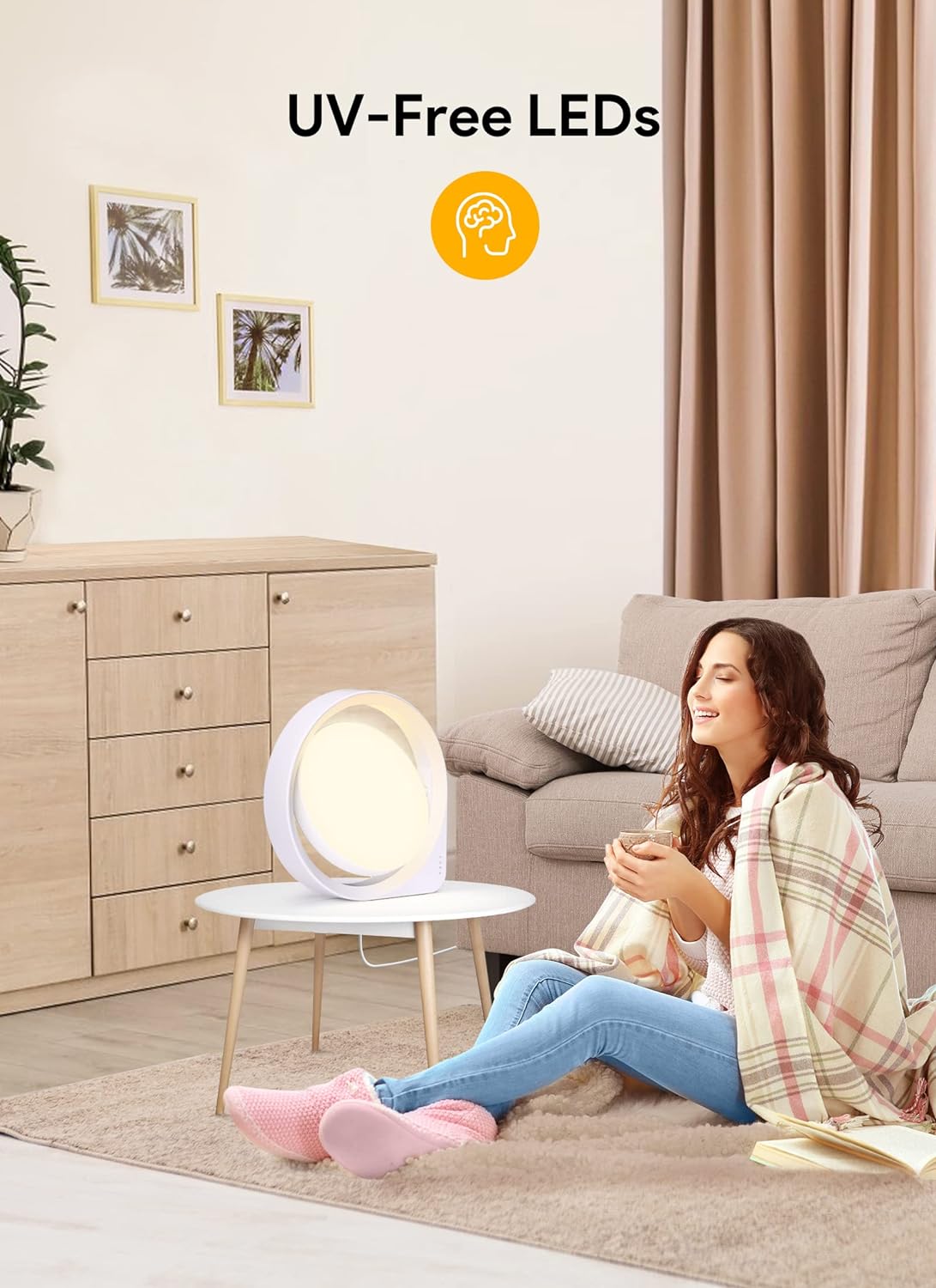 MediAcous Light Therapy Lamp, UV-Free 11000Lux Therapy Light, Happy Lamp with 4 Brightness Levels  Color Temperature  Timer, Daylight Lamp with Memory Function for Home/Office/Decoration