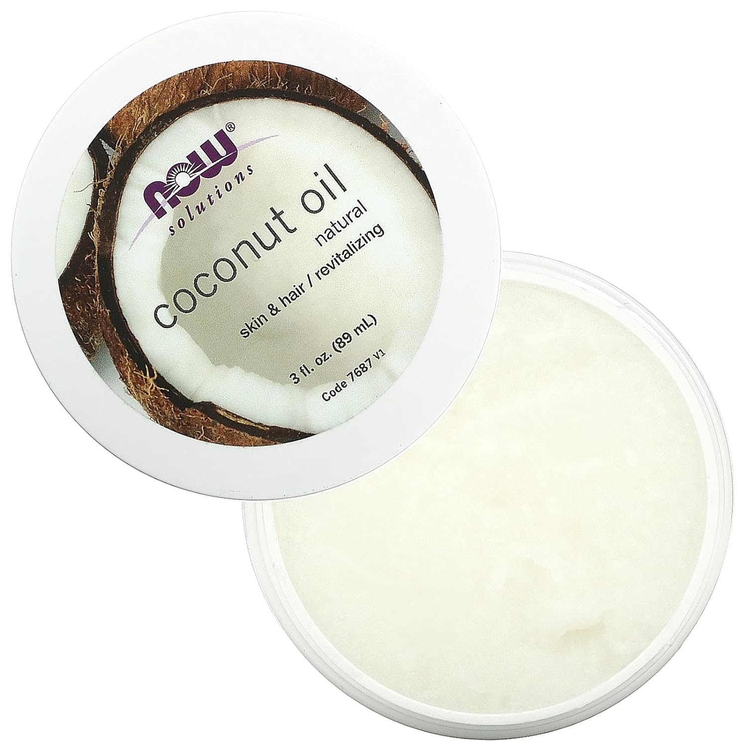 NOW Solutions, Coconut Oil, Naturally Revitalizing for Skin and Hair, Conditioning Moisturizer, 7-Ounce