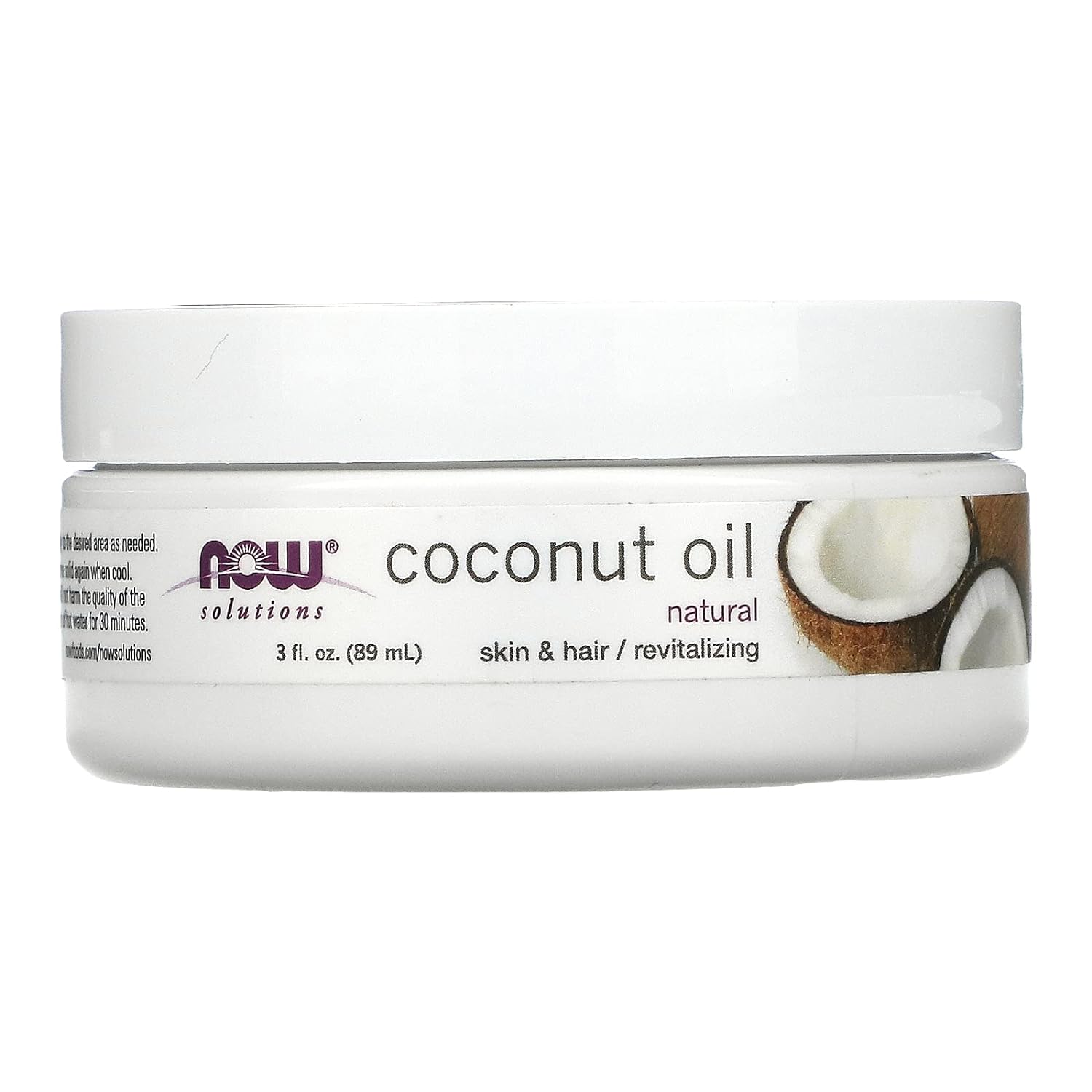 NOW Solutions, Coconut Oil, Naturally Revitalizing for Skin and Hair, Conditioning Moisturizer, 7-Ounce