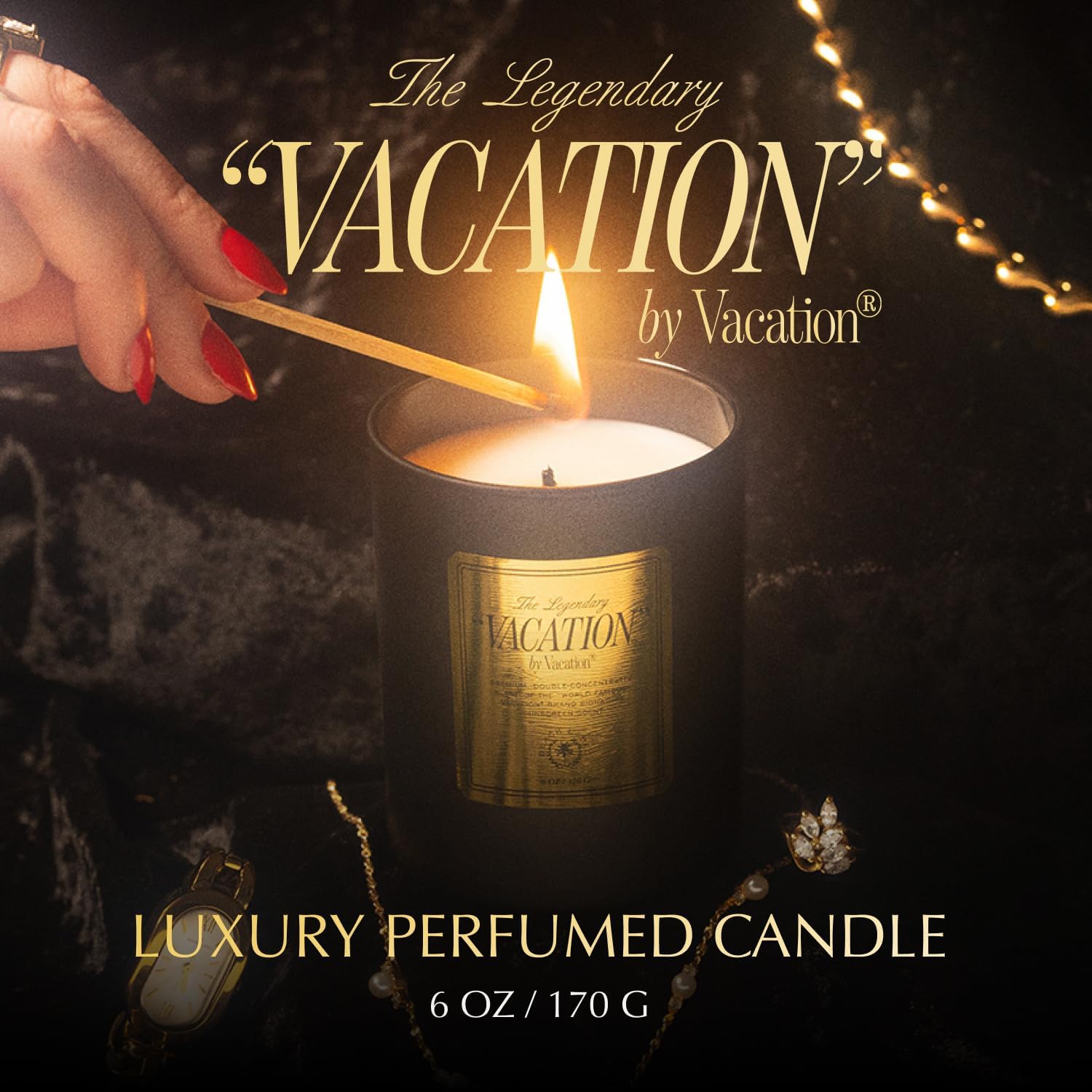 Vacation Perfume Scented Candle by Vacation Sunscreen, Premium Soy Blend Wax, 50-Hour Long Burning, Candle Gift Set, Home Fragrance Gift for Women, Coconut Vanilla Candle, 6 oz