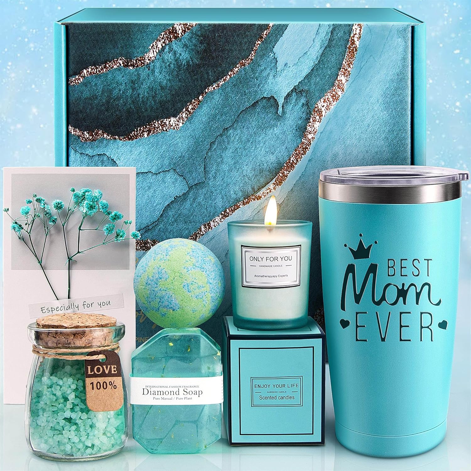 Birthday Gifts for Women, Relaxing Spa Gift Basket Set, Unique Gift Ideas for Women, Valentines Day Gifts for Her Mom Sister Best Friend Wife, Coworker Teacher Nurse Gifts for Women