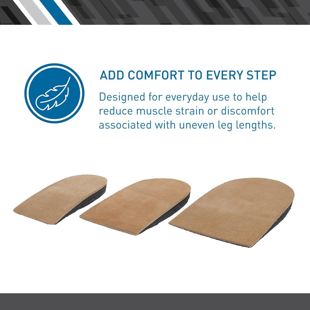 BodyMed® Heel Lift, Small, 1 Lift/Pack – Non-Slip, Adjustable Orthopedic Insert for Leg-Length Discrepancies – 3 Removable ⅛-in. Layers – Rubber-Leather Adhesive – Heel Lift Wedge for Men  Women