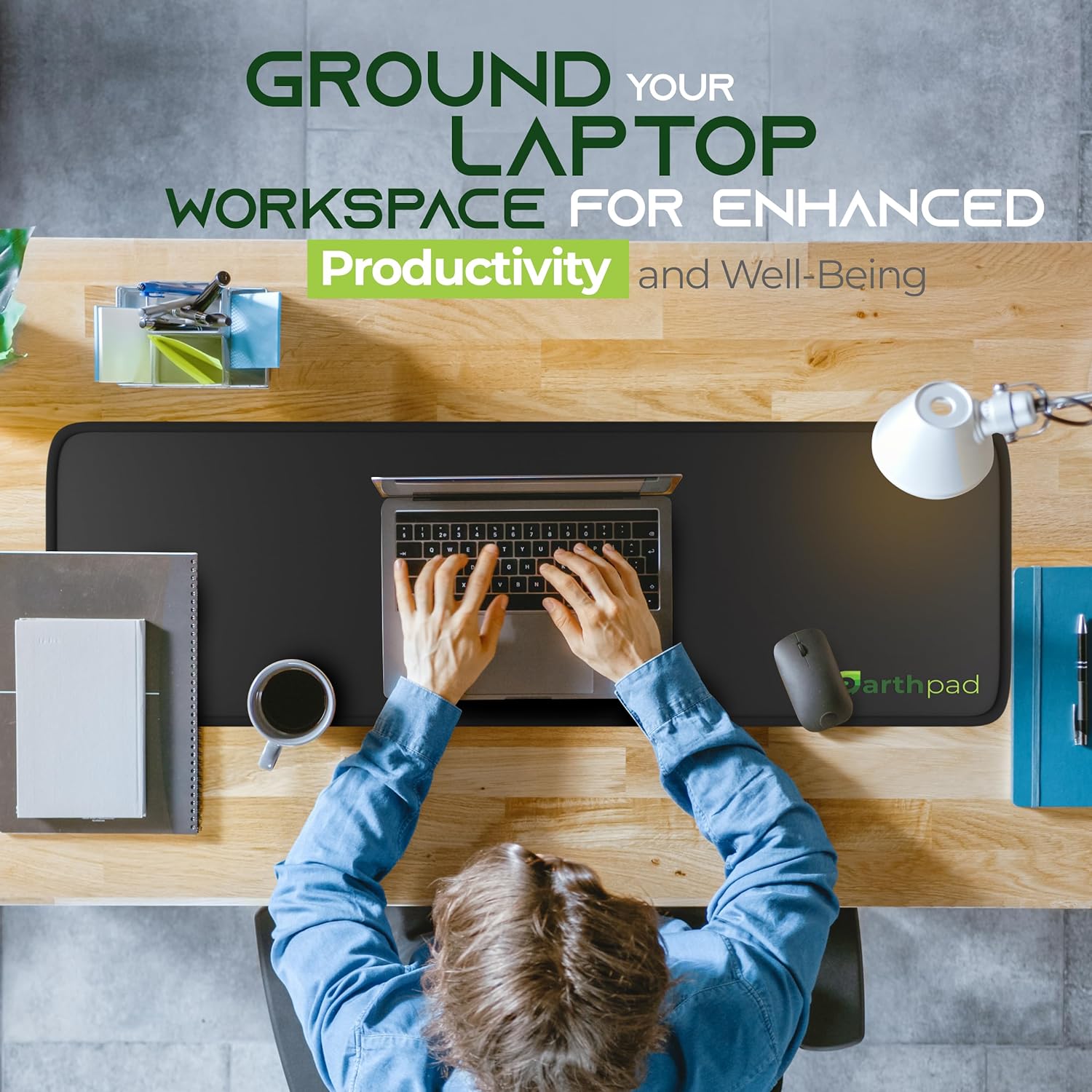 EarthPad Grounding Mat | 39.4x11.8 Inches Large Earthing Pad for Relieving Stress, Anxiety  Inflammation | Versatile Ground Therapy for Working, Relaxing  Yoga | Earth Grounding Sheet for Bed  Desk