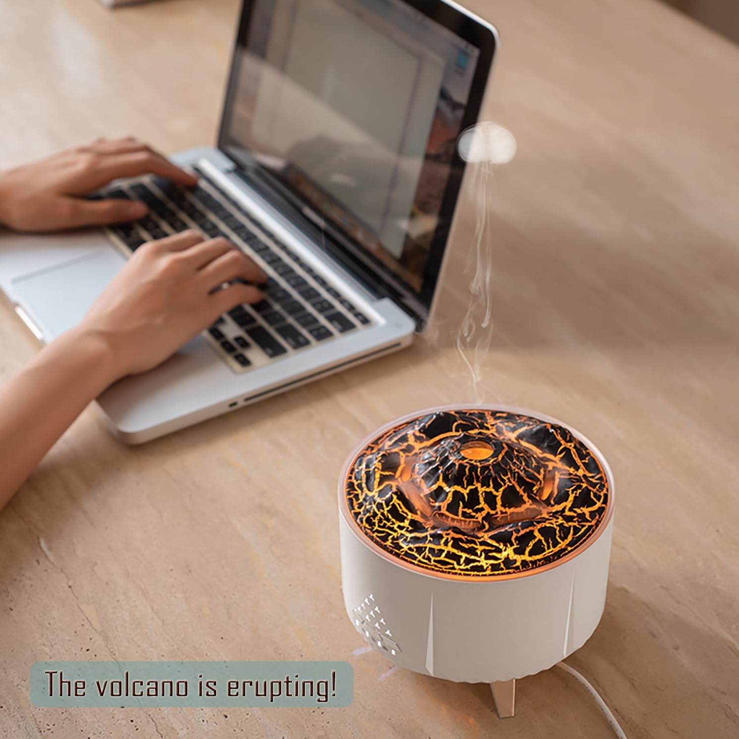 Essential Oil Diffusers Large Room: Cute Jellyfish Mist - Watch The Video - SEVEYEE 350ml Aromatherapy Diffuser for Home Bedroom, Long Last 12 Hours with Auto Off, Volcano Night Light v32