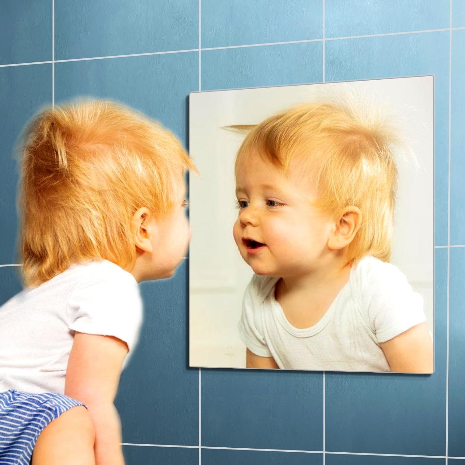 Shatterproof Wall Mirror Full Length Mirror,Plexiglass Mirrors for Wall,Full Body Mirror for Bedroom,Gym Mirrors for Home,12x12x4Pcs,Workout Unbreakable Kids Safe,Over the Door, Long Wall Mounted