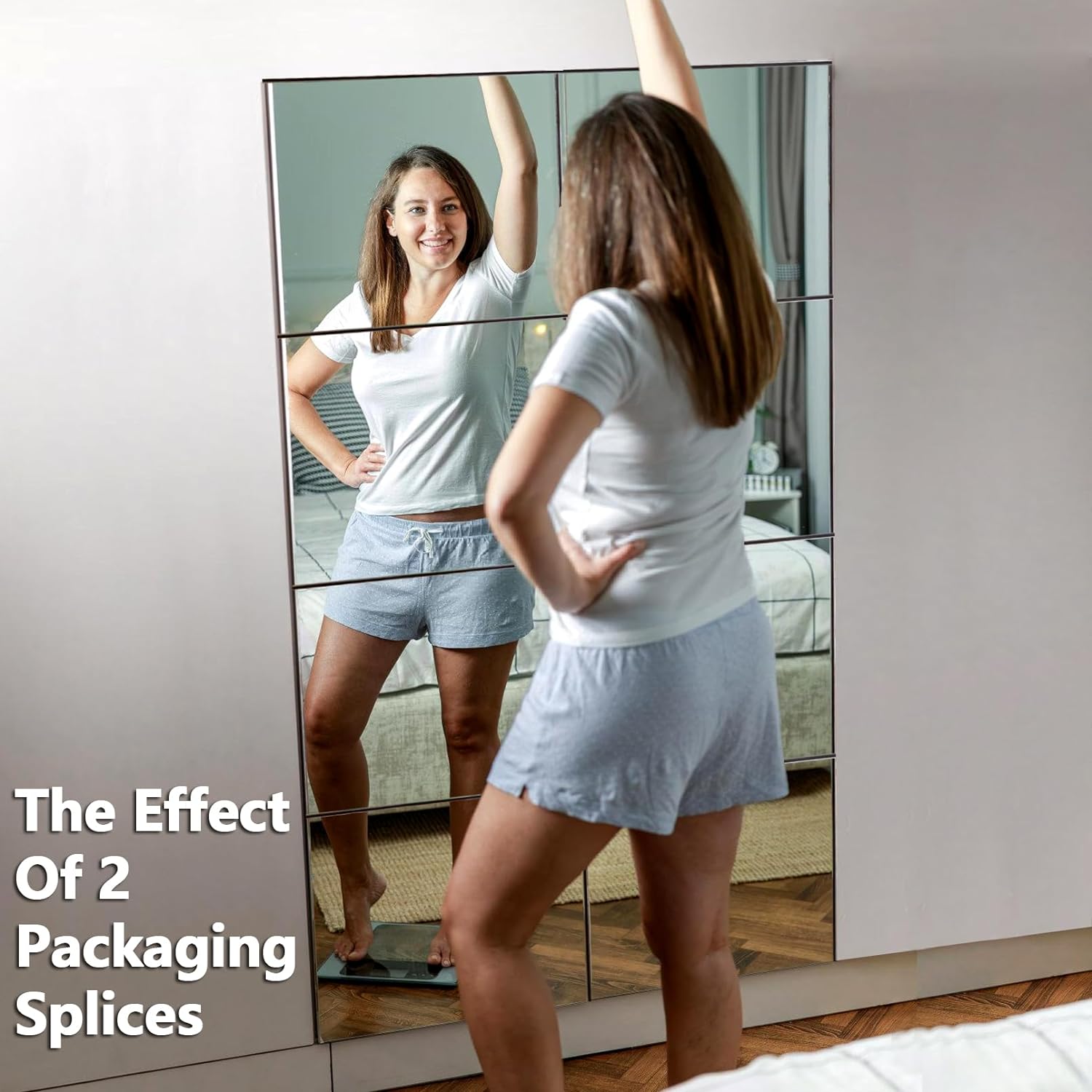Shatterproof Wall Mirror Full Length Mirror,Plexiglass Mirrors for Wall,Full Body Mirror for Bedroom,Gym Mirrors for Home,12x12x4Pcs,Workout Unbreakable Kids Safe,Over the Door, Long Wall Mounted