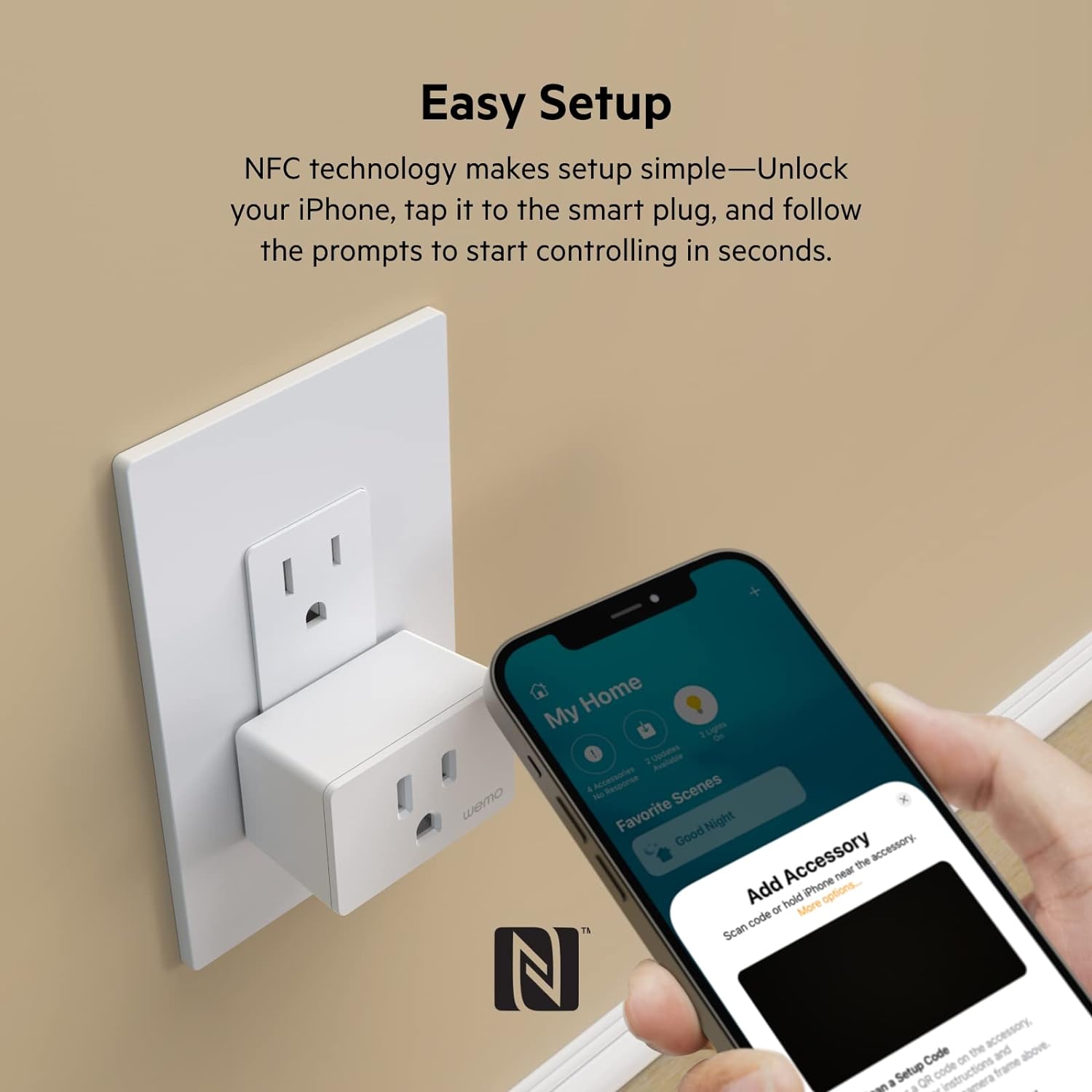 Wemo Smart Plug with Thread - Smart Outlet for Apple HomeKit - Smart Home Products, Smart Home Lighting, Smart Home Gadgets - Homekit Smart Plug - Tech Gifts - Works W/ Apple iPhone, Easy NFC Set Up