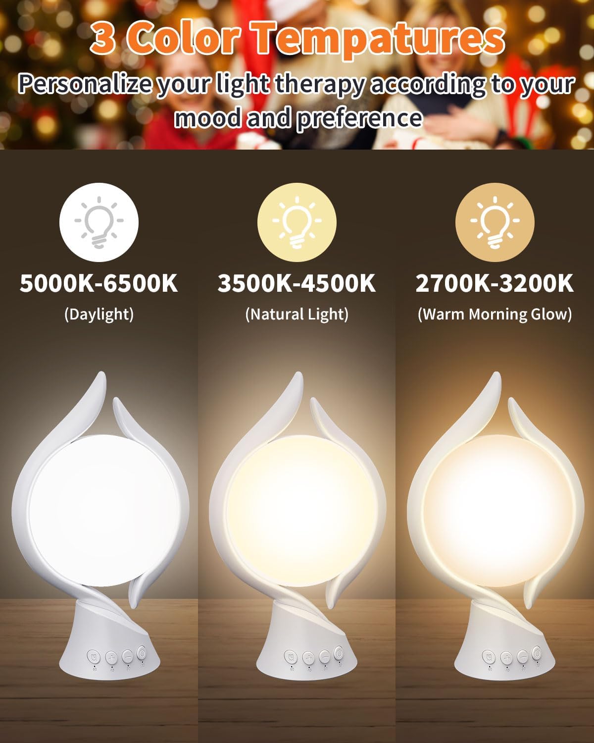 10000 Lux Light Therapy Lamp UV-Free Sun Light Therapy Lamp with Timer, Adjustable Bright Happy Mood Light Sad Light Therapy Lamp Vitamin D Lamp for Office Home Seasonal Winter Blues (Black)