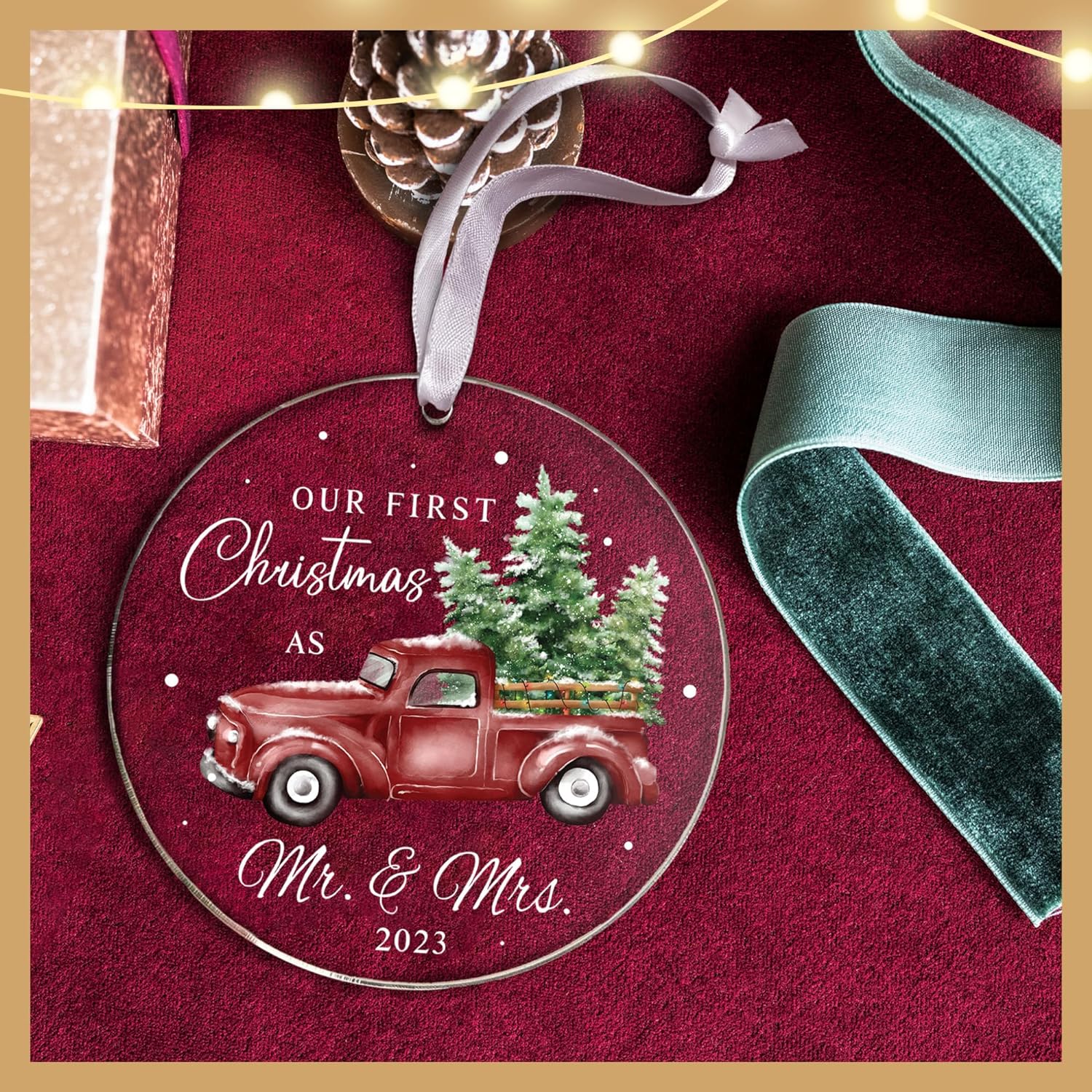 Baby First Christmas Ornament 2023 - Family Christmas Ornaments 2023 - Babys First Christmas Ornament 2023 - Family of 3 Christmas Ornament, Family of Three Ornament 2023 - Ceramic Christmas Ornament
