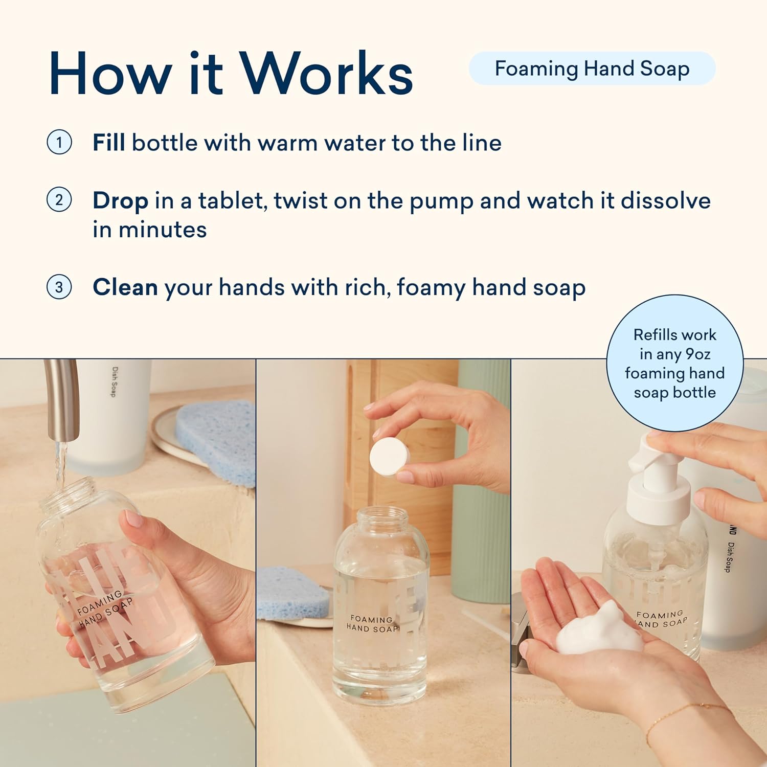 BLUELAND Foaming Hand Soap Tablet Refills - Winter 4 Pack | Eco Friendly Products  Cleaning Supplies | Winter Variety Scents | Makes 4 x 9 Fl oz bottles (36 Fl oz total)