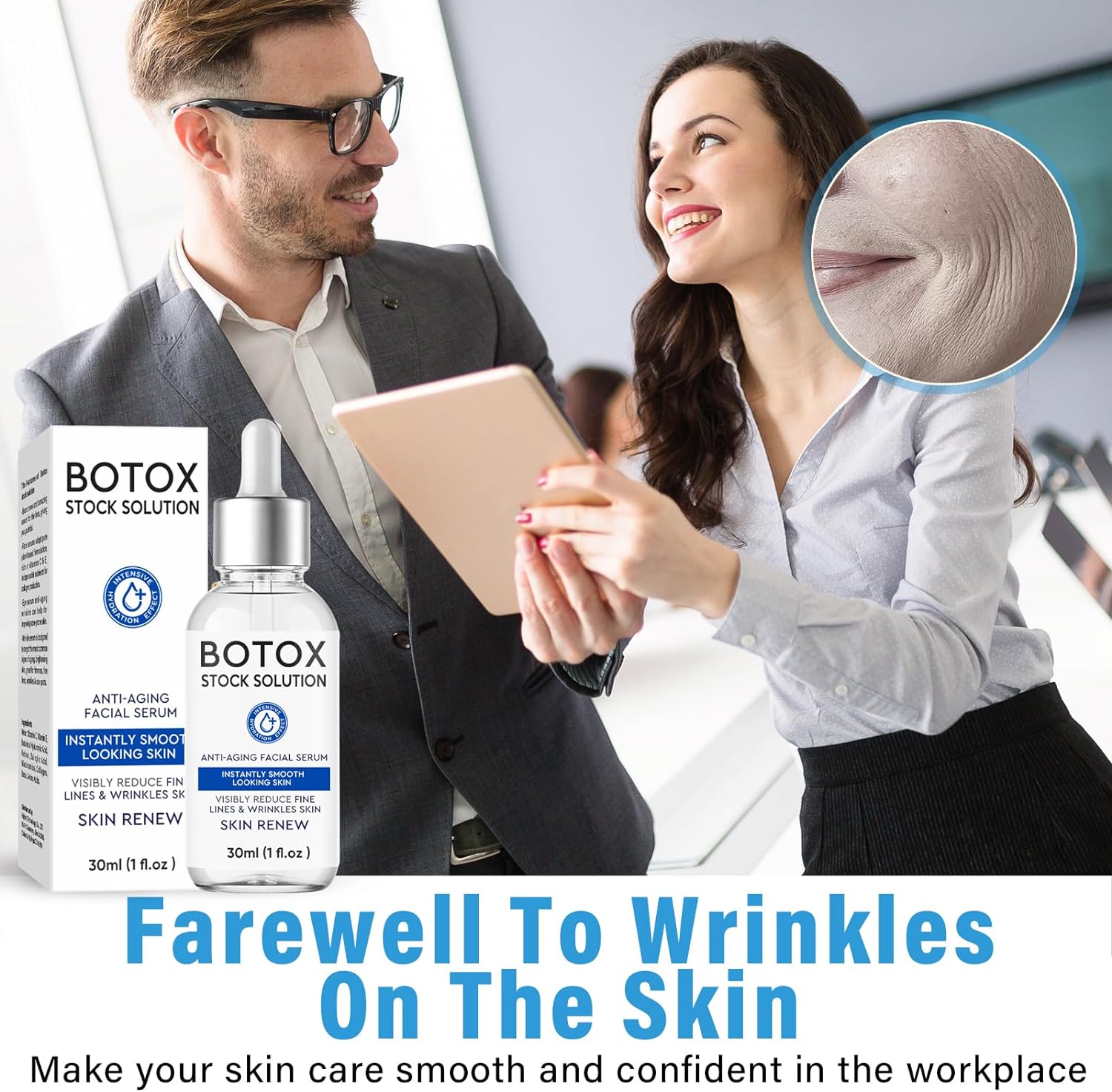 Botox Face Serum, Botox Stock Solution Facial Serum with Vitamin C  E, Instant Face Lift  Anti Aging Serum, Boost Skin Collagen, Reduce Fine Lines, Wrinkles, Plump Skin