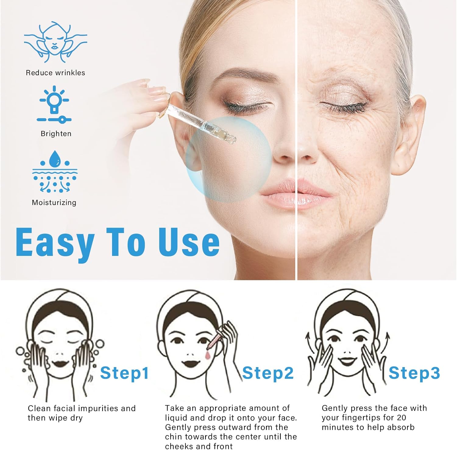 Botox Face Serum, Botox Stock Solution Facial Serum with Vitamin C  E, Instant Face Lift  Anti Aging Serum, Boost Skin Collagen, Reduce Fine Lines, Wrinkles, Plump Skin