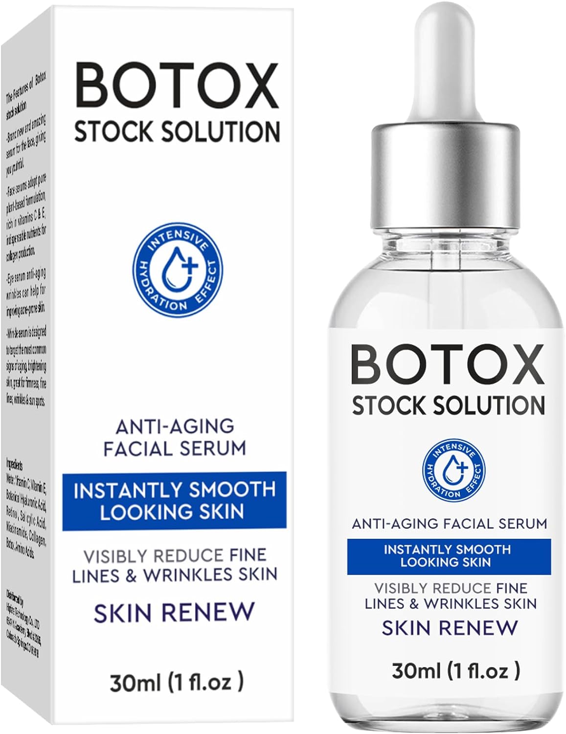 Botox Face Serum, Botox Stock Solution Facial Serum with Vitamin C  E, Instant Face Lift  Anti Aging Serum, Boost Skin Collagen, Reduce Fine Lines, Wrinkles, Plump Skin