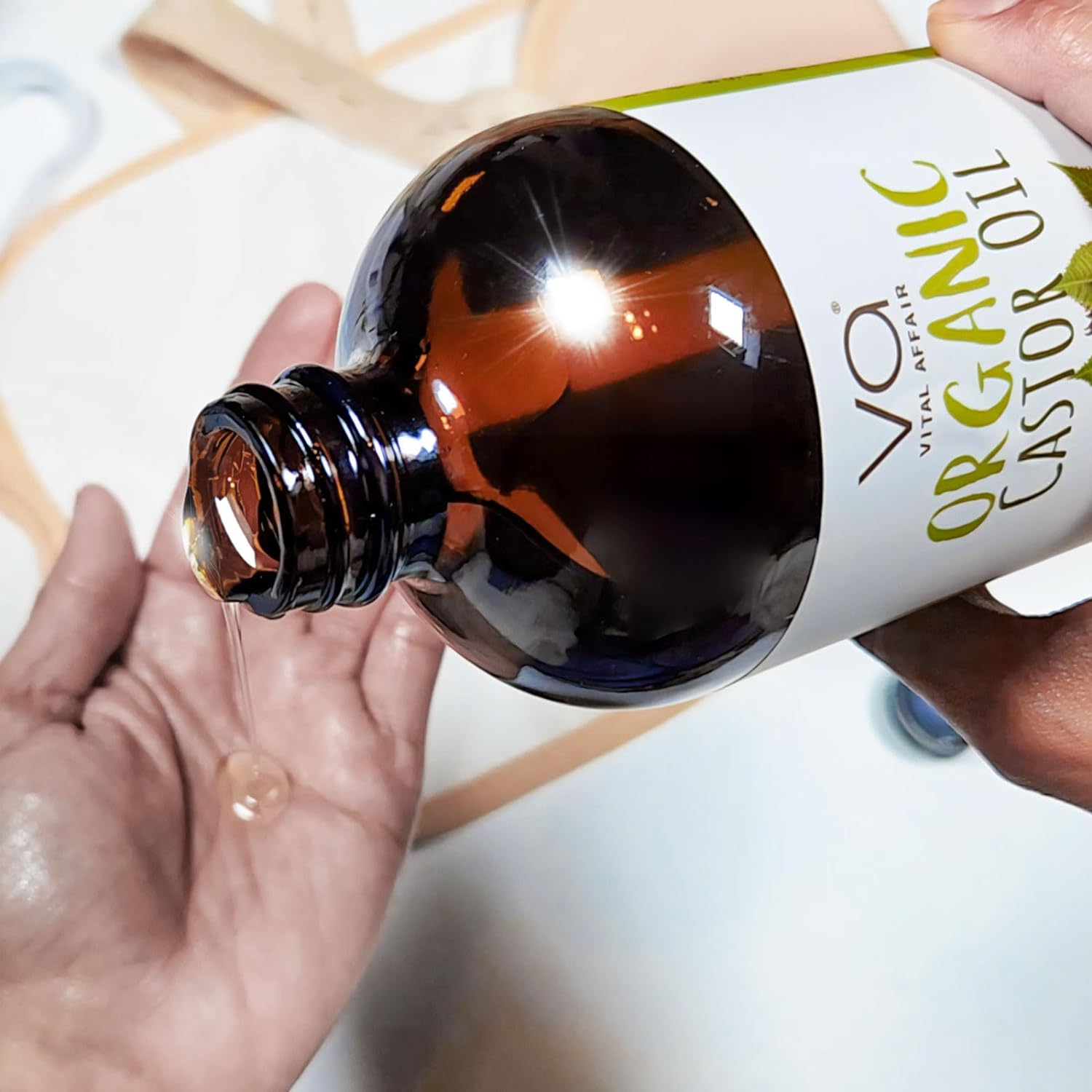 Castor Oil Organic Cold Pressed Unrefined Glass Bottle-Castor Oil Wrap With 100% Cotton Flannel-Organic Castor Oil Pack Wrap-Castor Oil Packs For Liver Detox-Castor Oil Hexane Free.
