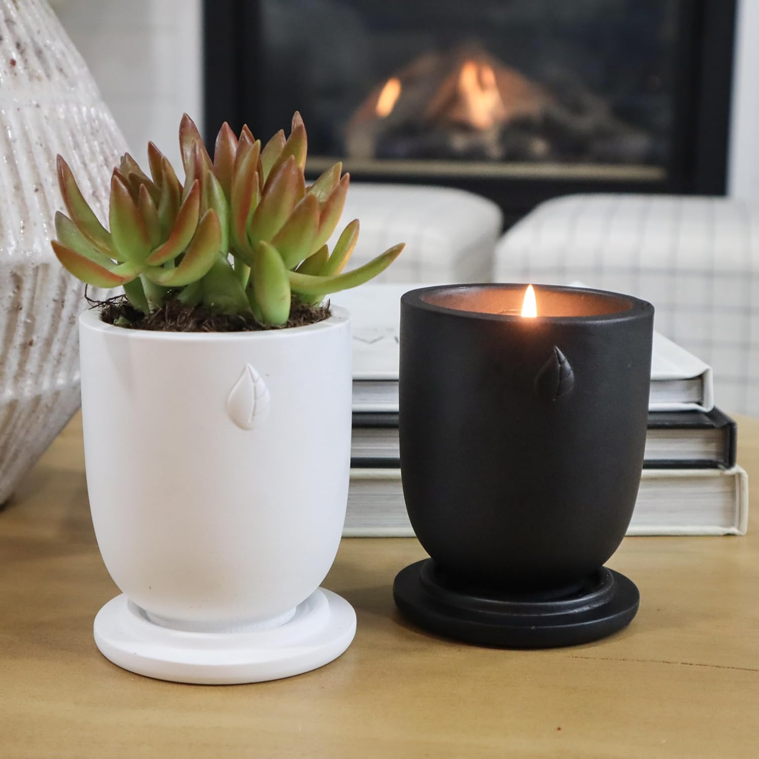 Concrete Cement Candle Planter - Aromatherapy Candles for Home Scented, Soy Candles - Scented Candle  Dual Purpose Jar Candles, Strong Scented Candles - 8 Oz, 50-Hour Burn