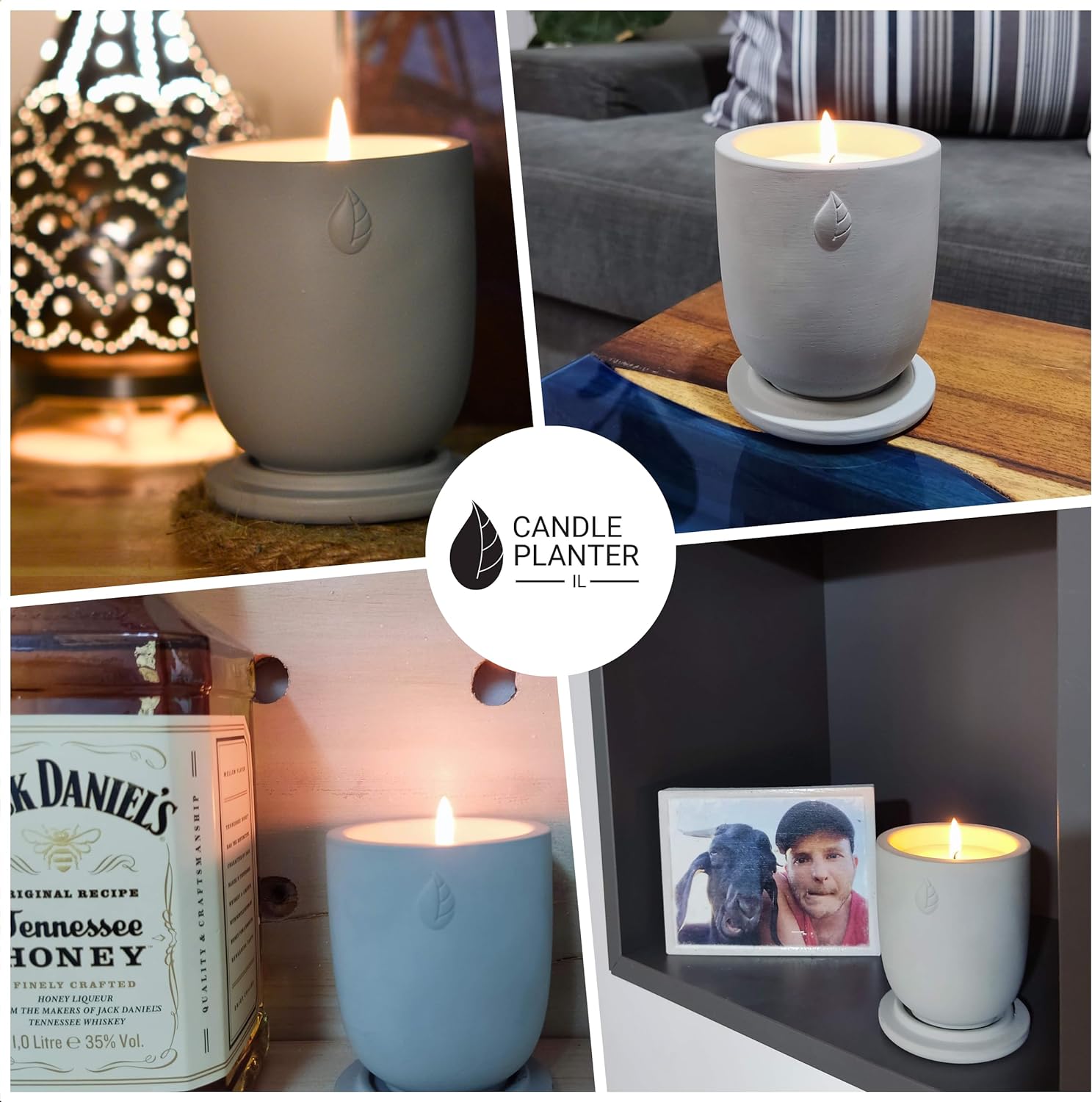 Concrete Cement Candle Planter - Aromatherapy Candles for Home Scented, Soy Candles - Scented Candle  Dual Purpose Jar Candles, Strong Scented Candles - 8 Oz, 50-Hour Burn