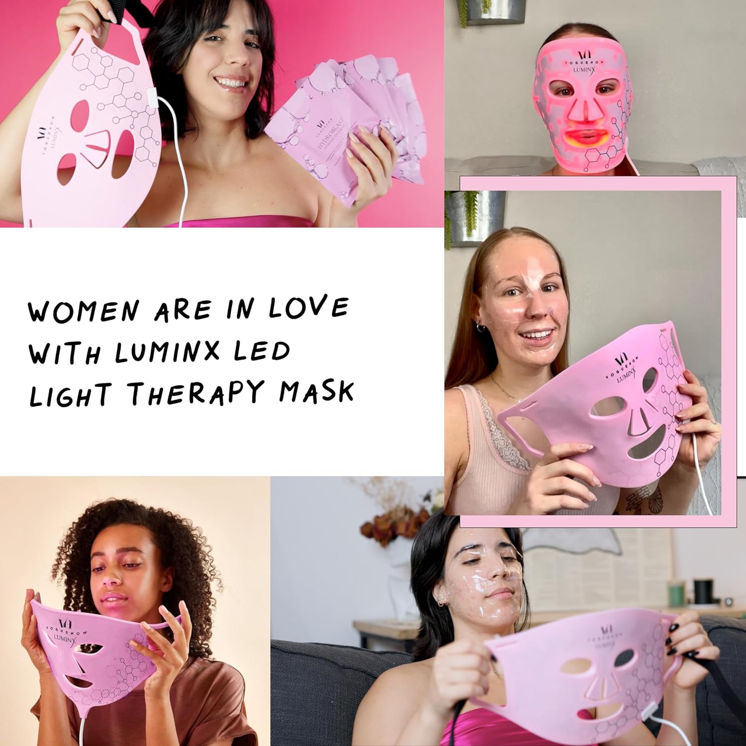 LED Face Mask Light Therapy Premium Spa Kit (4 Pcs) - With Ultrasonic Scrubber, Sonic Brush  Green Tea Serum - 7 Colors (Blue  Red) Light Therapy Mask -Spa Light Therapy Facial For Rejuvenation