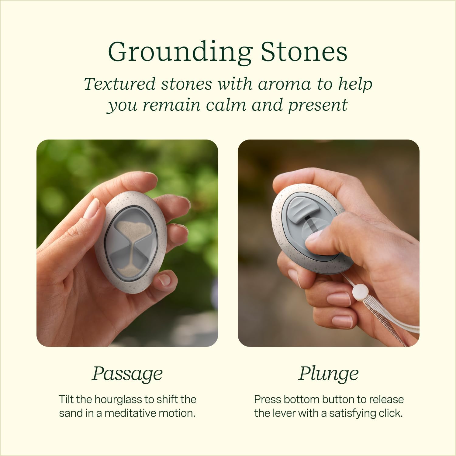 Lifelines Scent-Infused Meditative Fidget Stones 2-Pack  Essential Oil Set, Portable Essential Oil Diffuser with Individual Walk in The Woods: Energy Essential Oil Blend 3 ML Included