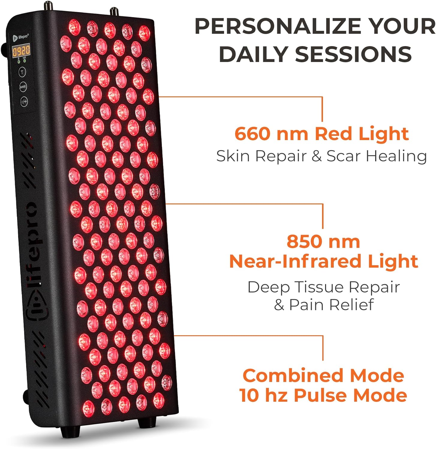 LifePro Red Light Therapy for Body, face - Near Infrared Light Therapy for Body Pain Relief, Inflammation, Skin Health - Medical Grade 60 LEDs to Improve Circulation - Red Light Therapy Panel Device