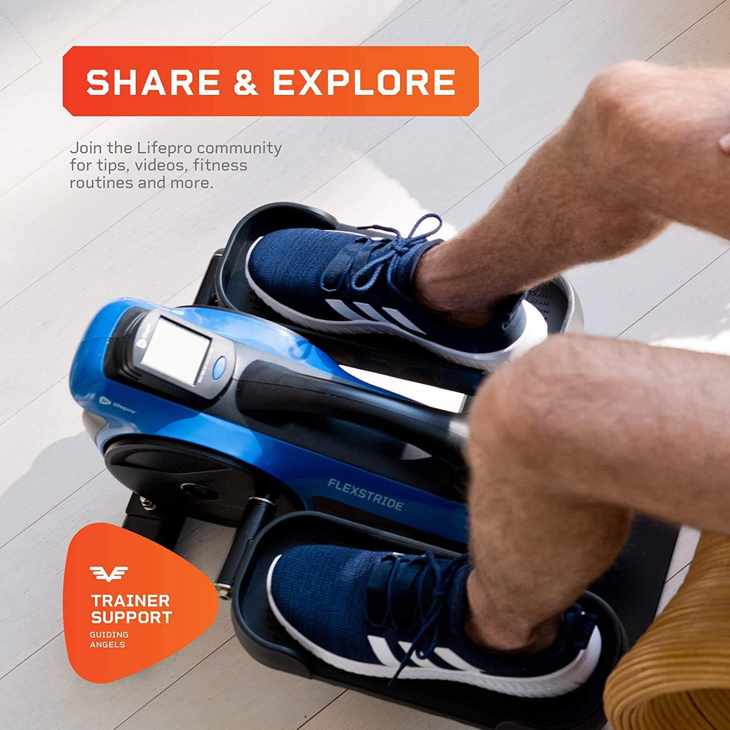 Lifepro Under Desk Elliptical Peddler, Portable Foot  Leg Pedal Exerciser, Mini Elliptical Machine Bike, Under Desk Exercise, Low Impact home workout, Tone Muscles, Boost Energy, Use with Fitness App