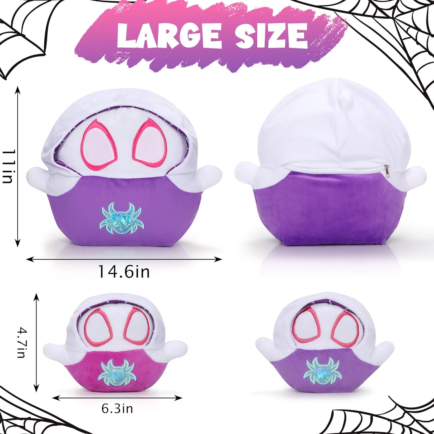 Movie Themed Plush Toys Pillow - 15 Ghost Spider Mommy with 2 Babies Plushie, 3PCS Cute Movie Stuffed Animal Plushies Toys Pillow Doll Christmas Birthday Gifts for Kids Adult Fans Home Sofa Decor