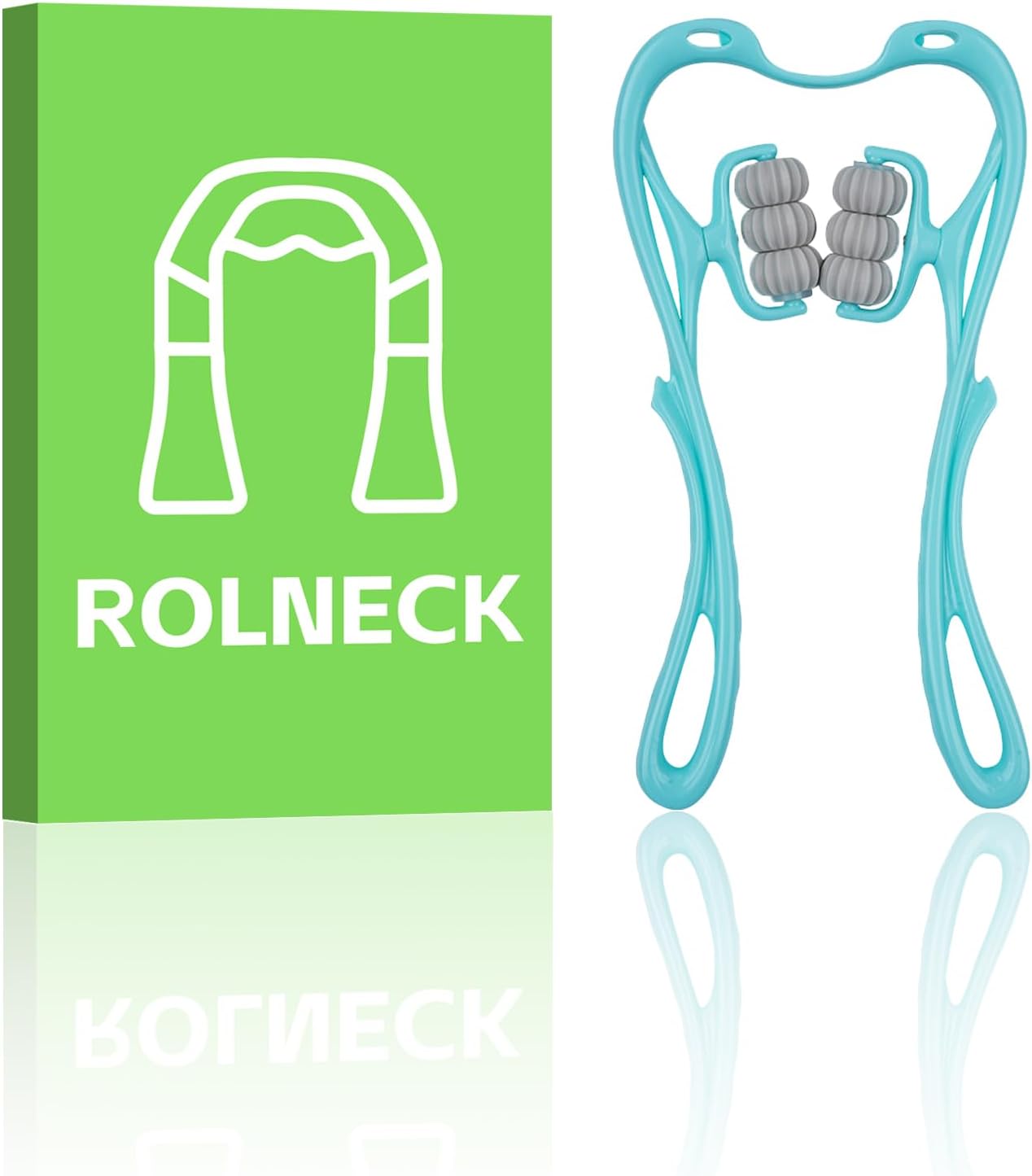 Neck Massager with 6 Ball Massage Points Handheld Manual Roller Massager Tool for Neck, Back, Shoulders, Waist and Legs Deep Tissue