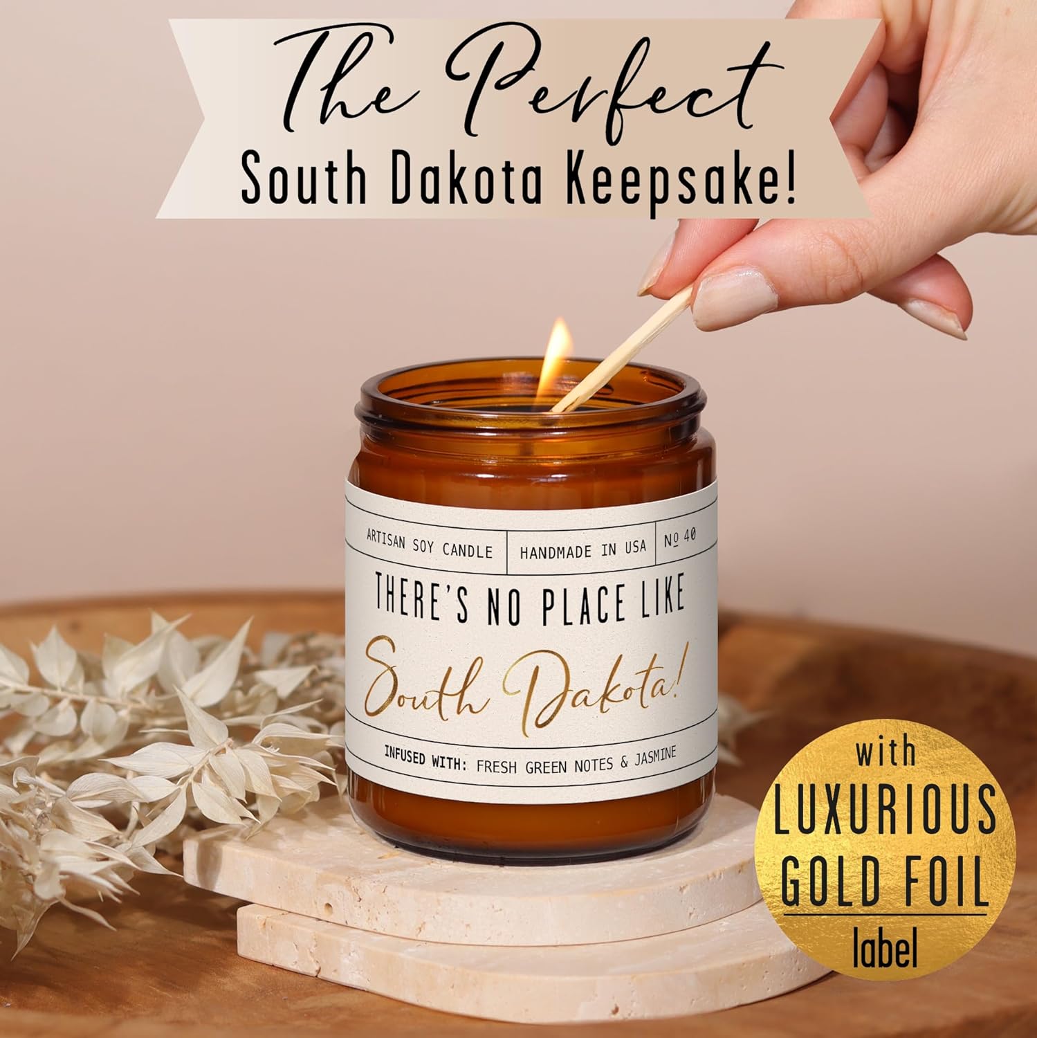 Texas Gifts, Texas Decor for Home - Theres No Place Like Texas Candle, w/Teakwood, Tobacco  Rich Leather I Texas Souvenirs I Texas State Gifts I 9oz Jar, 50Hr Burn, USA Made