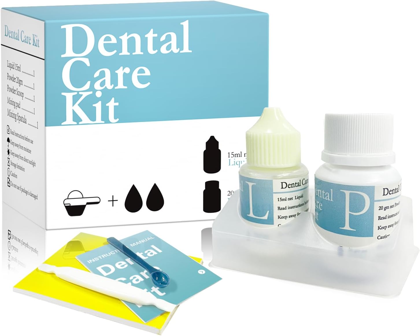 TROMED-D03 Teeth Repair kit,Tooth Filling Kit for Repair The Broken Teeth Gaps Crowns Bridges Dental Care kit-A03