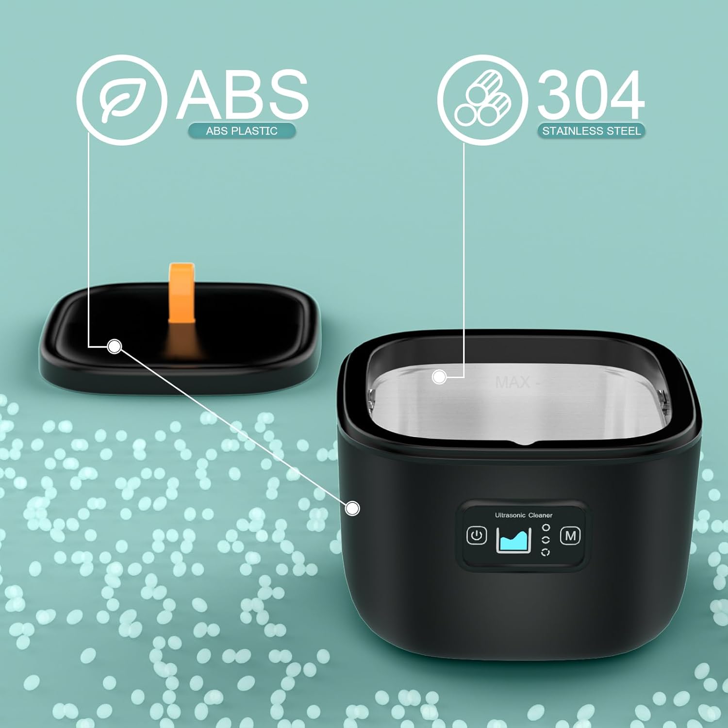 Ultrasonic Cleaner for Retainer, Dentures, Mouth Guard, Aligner, Whitening Trays, 255ML 43kHz Jewelry Cleaner Ultrasonic Machine, Portable Ultrasonic Retainer Cleaner for Home Travel, Ideal Gift