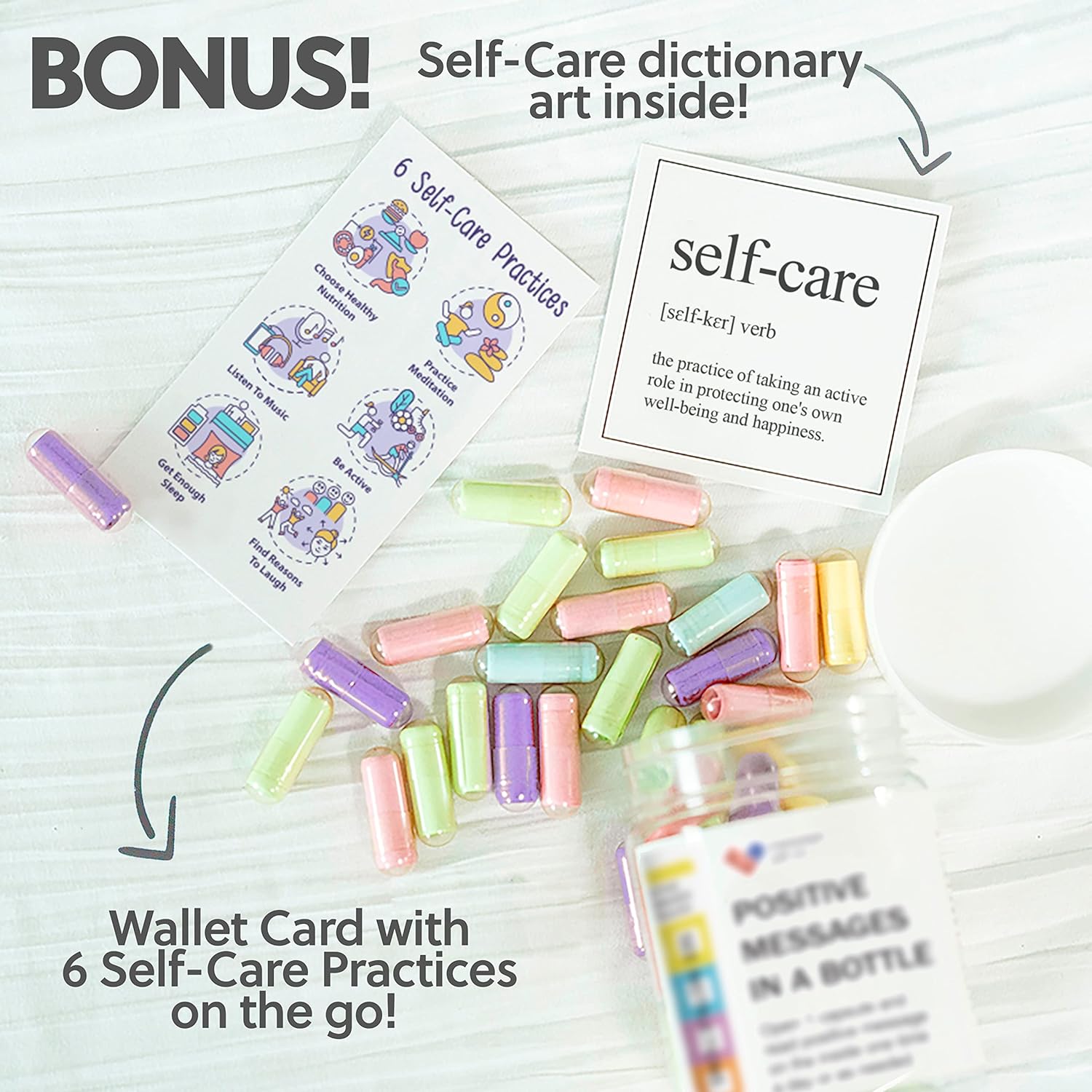 50 Positive Affirmations Get Well Soon for Women and Men Stress Relief. Self Care Kit with Daily Messages for Meditation, Mindfulness  Relaxation