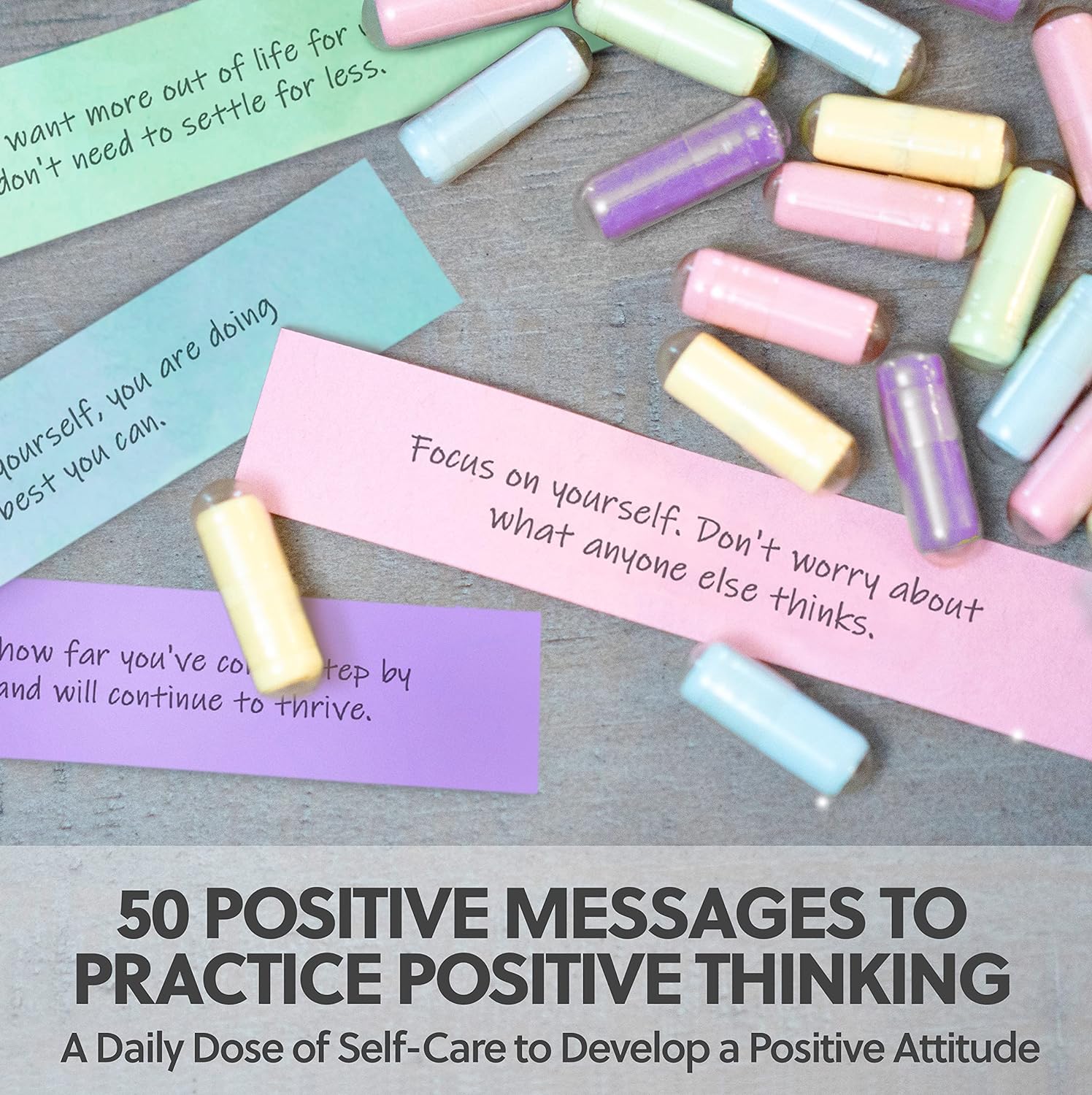 50 Positive Affirmations Get Well Soon for Women and Men Stress Relief. Self Care Kit with Daily Messages for Meditation, Mindfulness  Relaxation