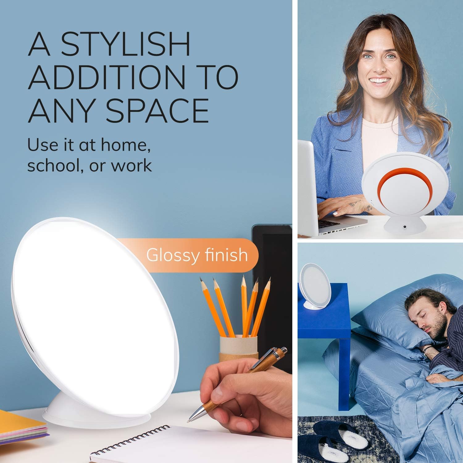 Circadian Optics Light Therapy Lamp - UV-Free LED Happy Mood Lamps with 10,000 Lux for Seasonal Sunlight Changes - Full Spectrum Sun Lights for Work from Home - Lampu (White)