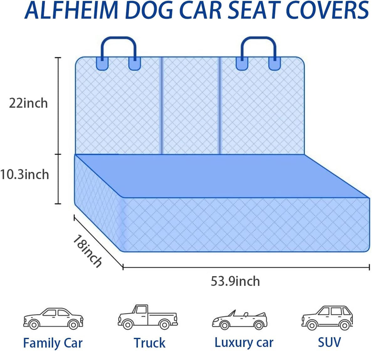 Dog Car Seat Cover for Back Seat, Waterproof Dog Bench Seat Pad Compatible for Armrest  Seat Belt, Universal Nonslip Durable Soft Pet Backseat Protector for Cars Trucks  SUVs (Black)