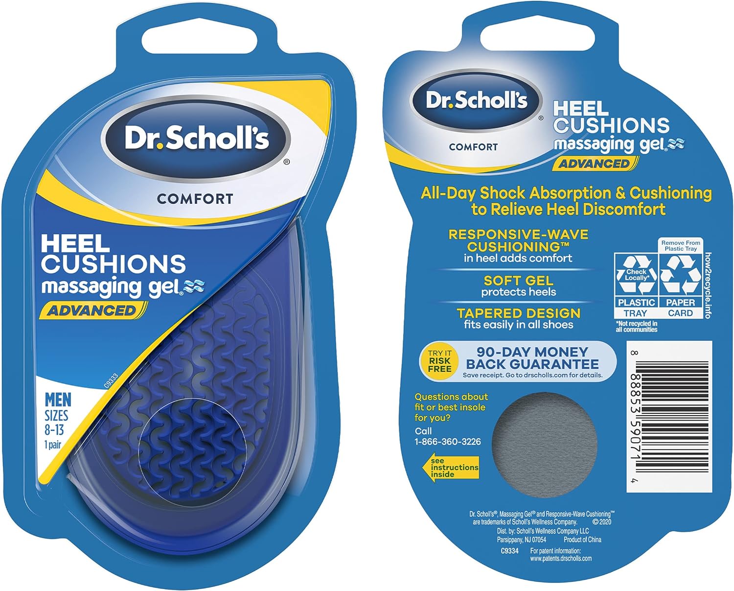 Dr. Scholl’s Comfort Heel Cushions for Women, 1 Pair, Size 6-10