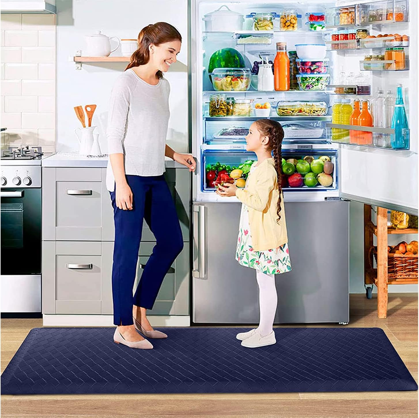 HappyTrends Kitchen Runner Rugs Anti-Fatigue mats,17.3x 28,Non Slip Waterproof Ergonomic Comfort Mat for Kitchen, Floor Home, Office, Sink, Laundry,Khaki