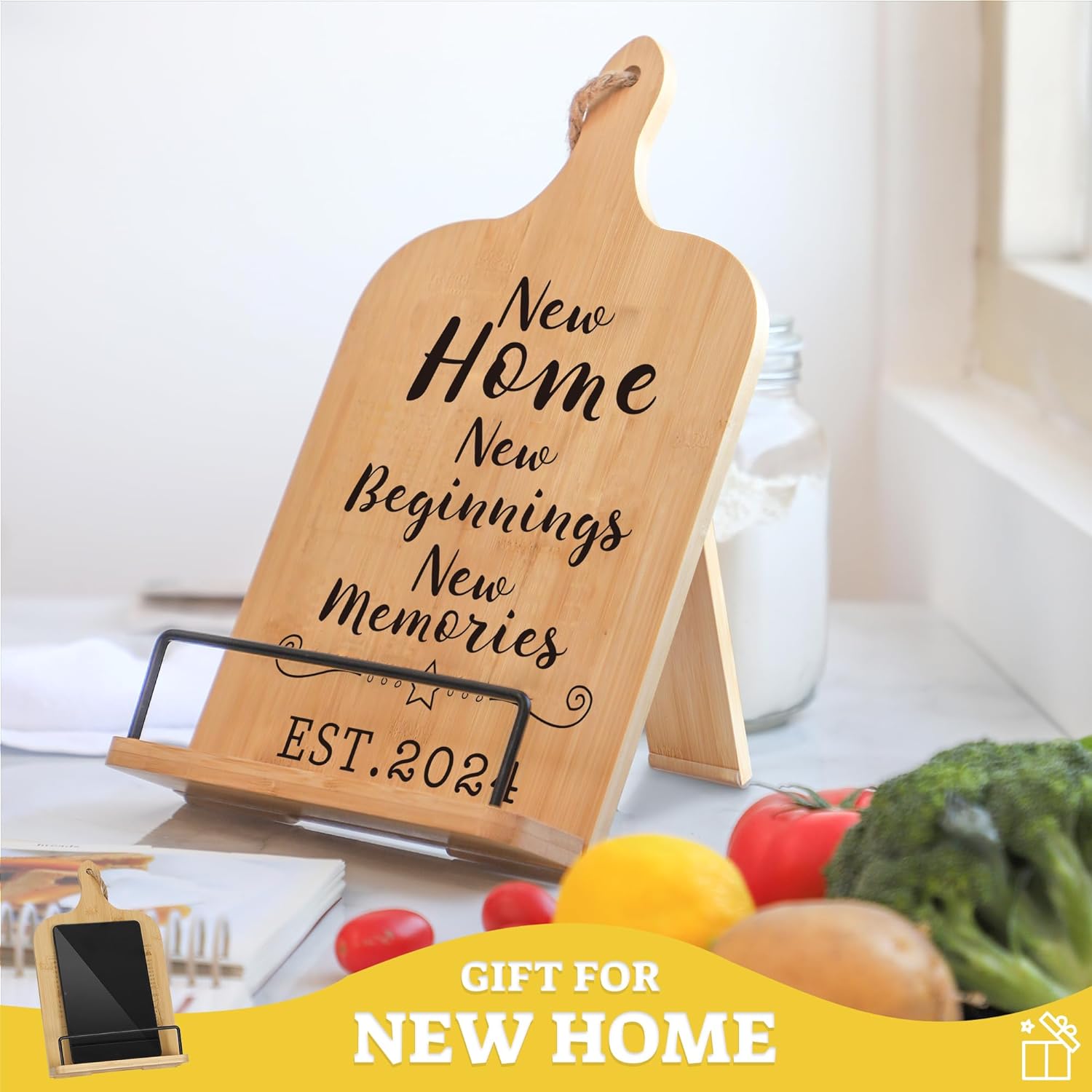 House Warming Gifts New Home, New Home Gift Ideas Cookbook Stand, Kitchen Gifts for Women, Neighbor Gifts Recipe Book Stand, Perfect Housewarming Gift, Cooking Gifts for Women