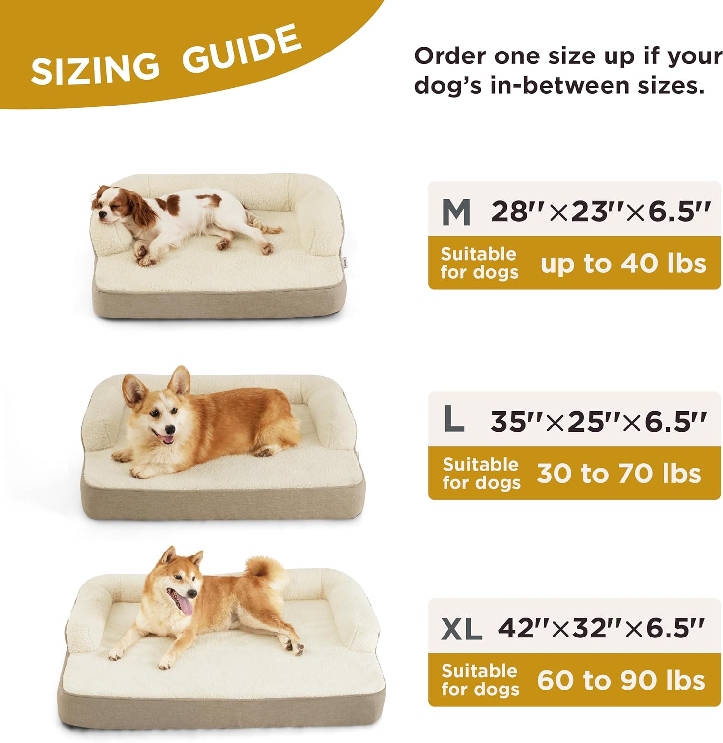 Lesure Memory Foam Dog Bed for Medium Dogs, Medium Orthopedic Dog Bed Sofa with High Support Reversible Egg Foam - Pet Couch with Removable Washable Cover and Waterproof Coating, Grey