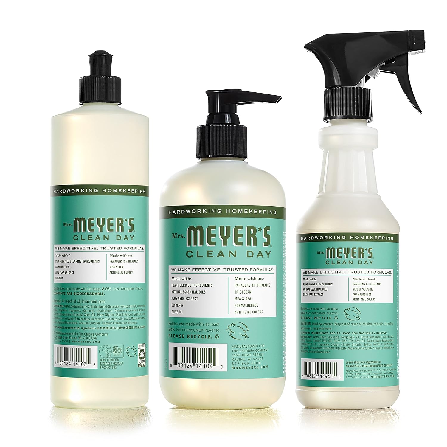 MRS. MEYERS CLEAN DAY Kitchen Basics Set, Includes: Multi-Surface Cleaner, Hand Soap, Dish Soap, Lavender Scent, 3 Count Pack