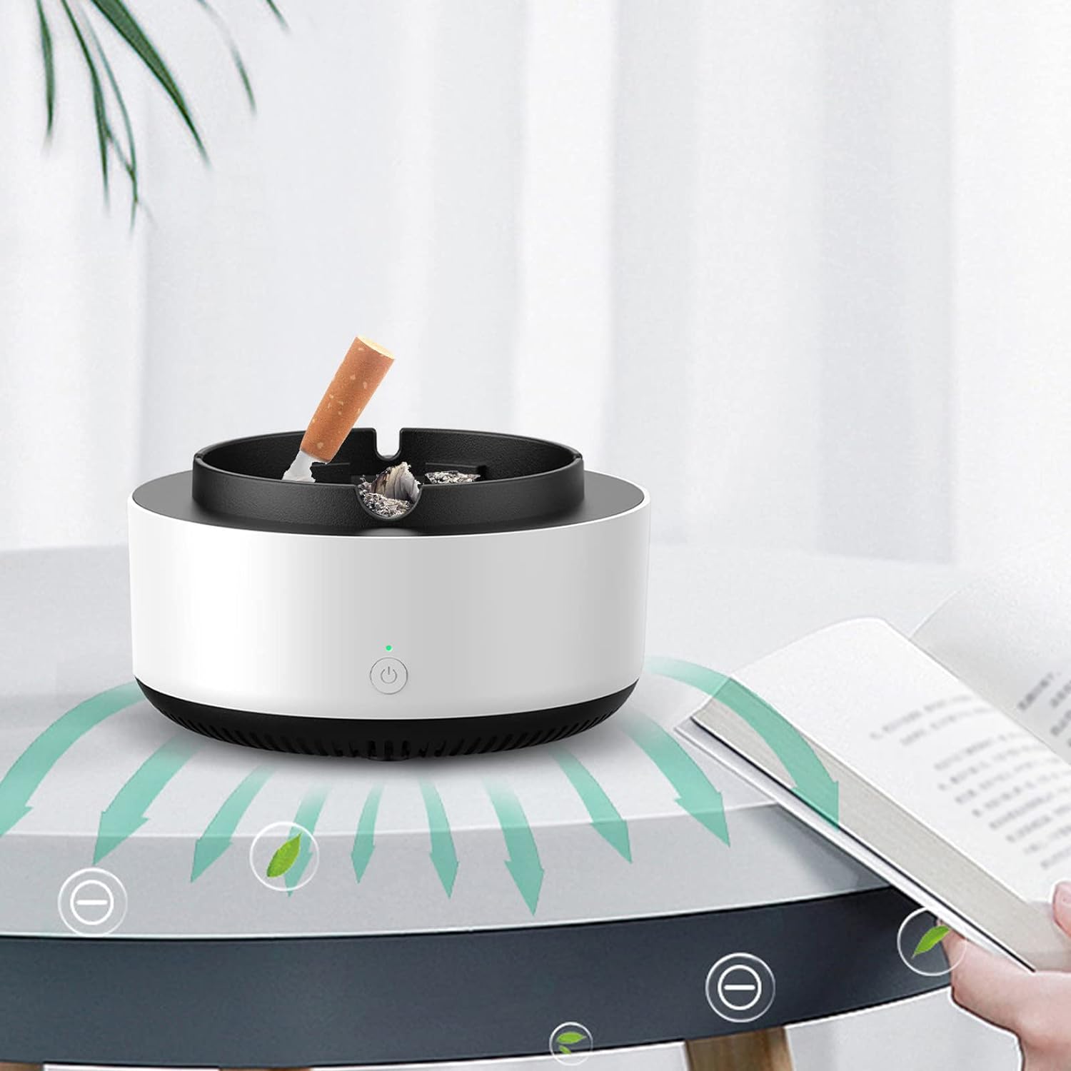 Multi-function 𝐏𝐮𝐫𝐢𝐟𝐲𝐢𝐧𝐠 𝐀𝐬𝐡𝐭𝐫𝐚𝐲, 2 in 1 Indoor 𝐏𝐮𝐫𝐢𝐟𝐢𝐞𝐫 with Timer Function for Home, Office (Gray)