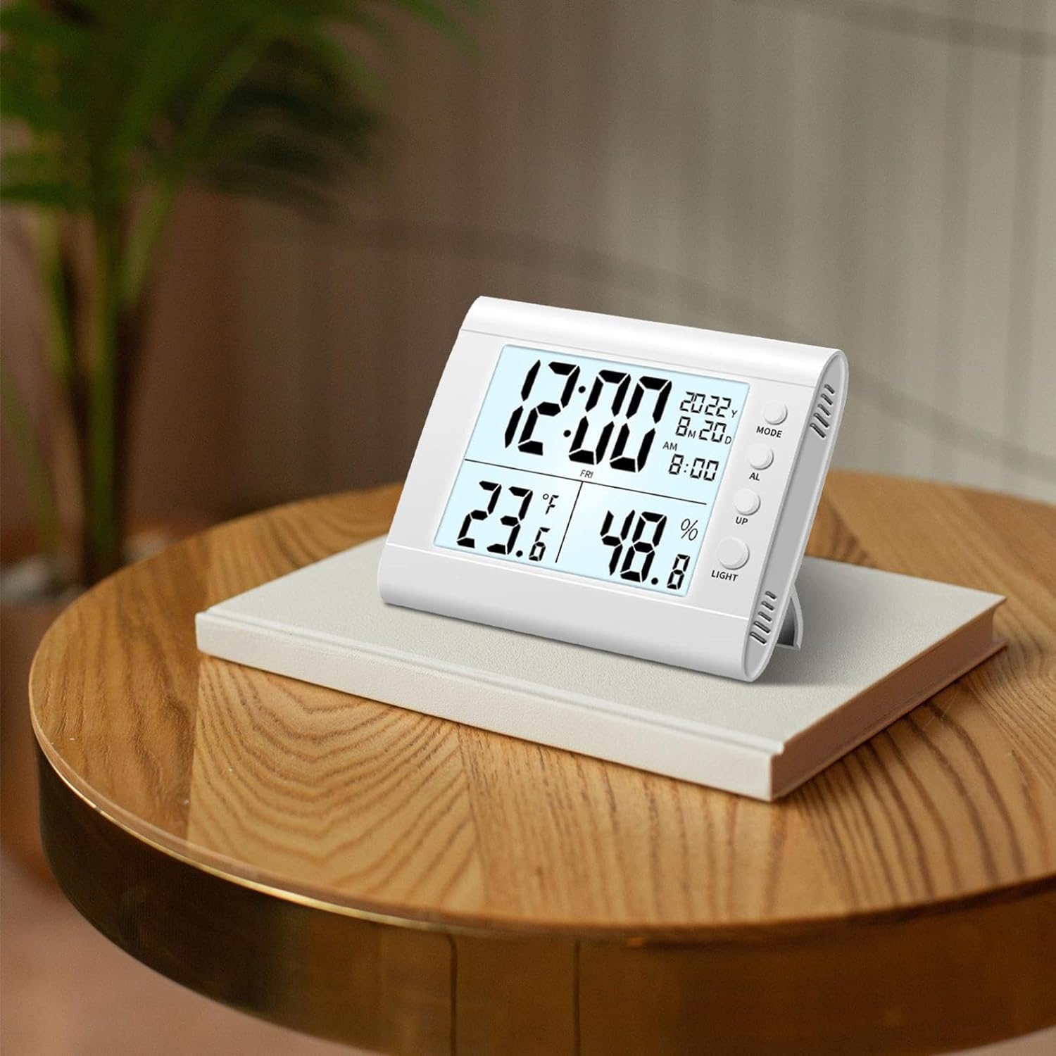 YLOMAY Digital Alarm Clock, LED Large Display Electronic Clock with Multi-Sets Alarms, 12-24H/Snooze/Date/Time/Week/Temperature/Humidity/Forward and Countdown, for Home Office