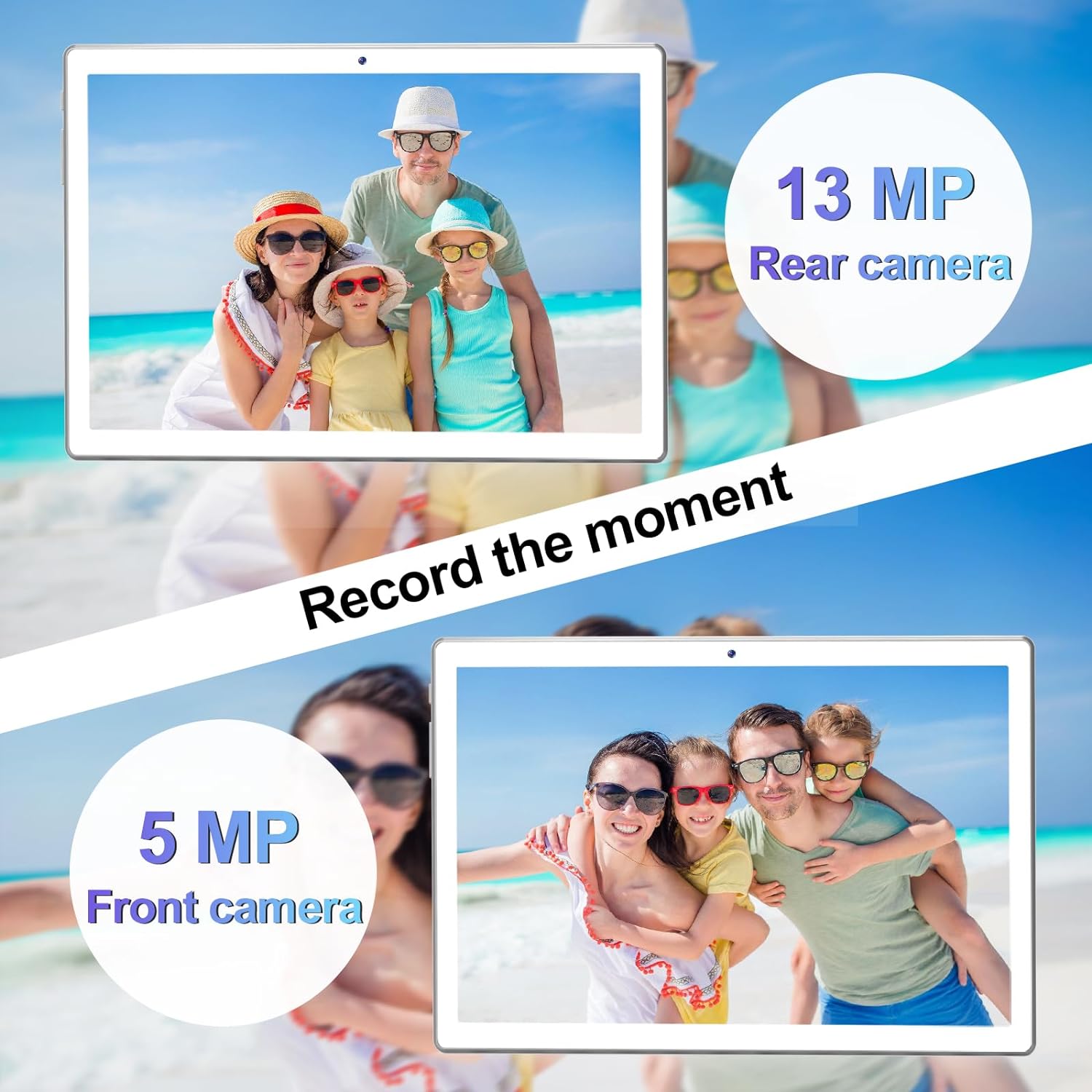 2024 Newest Android 13 Tablets 10 Inch, 5G Wifi Tablet Mit 16GB RAM+128GB ROM(1TB TF),2 In 1 Tablet with keyboard Mouse Pen-Octa-Core2.0Ghz|7000mAh|1080FHD|13MP Camera|WLAN GPS OTG Typ-c-Silvery